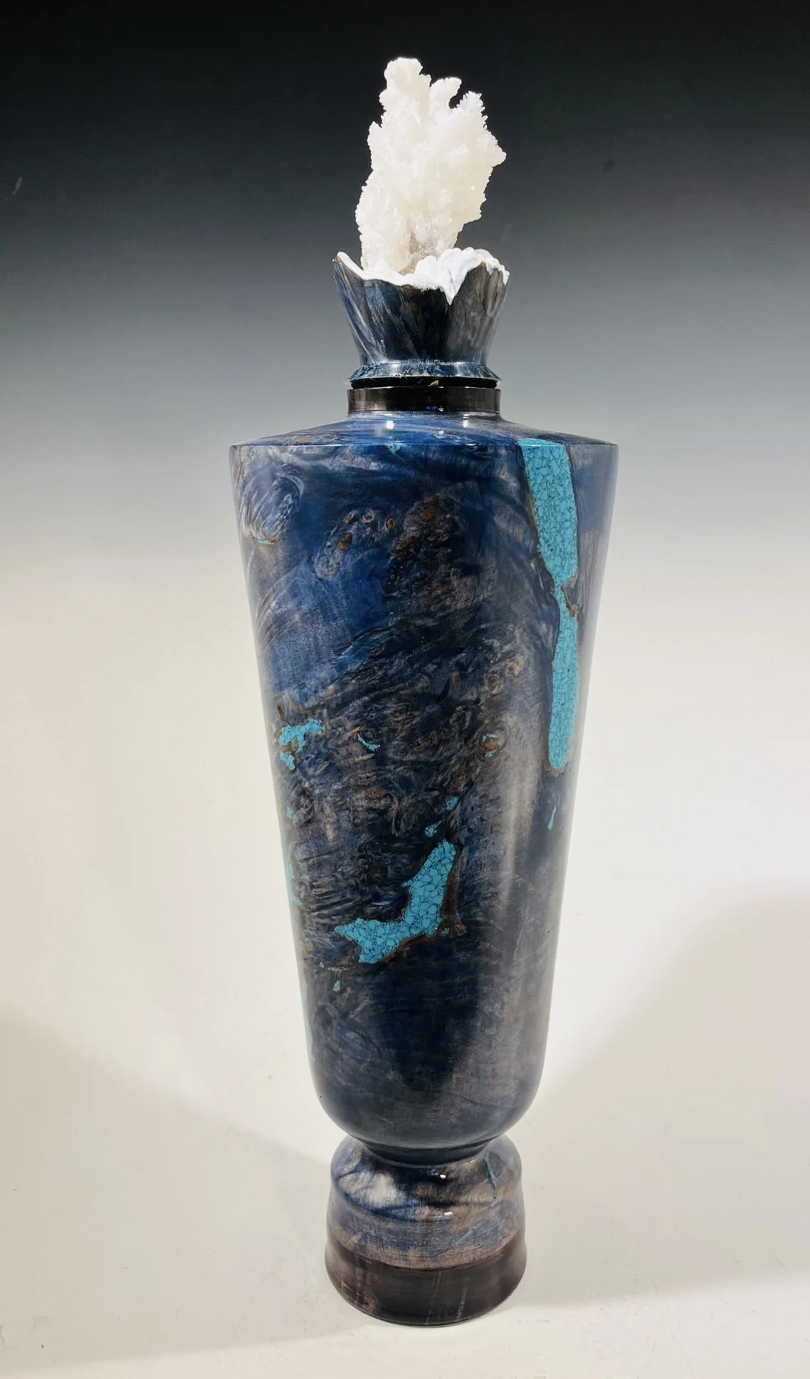 Maple Burl Hollow Form/Aragonite Crystal