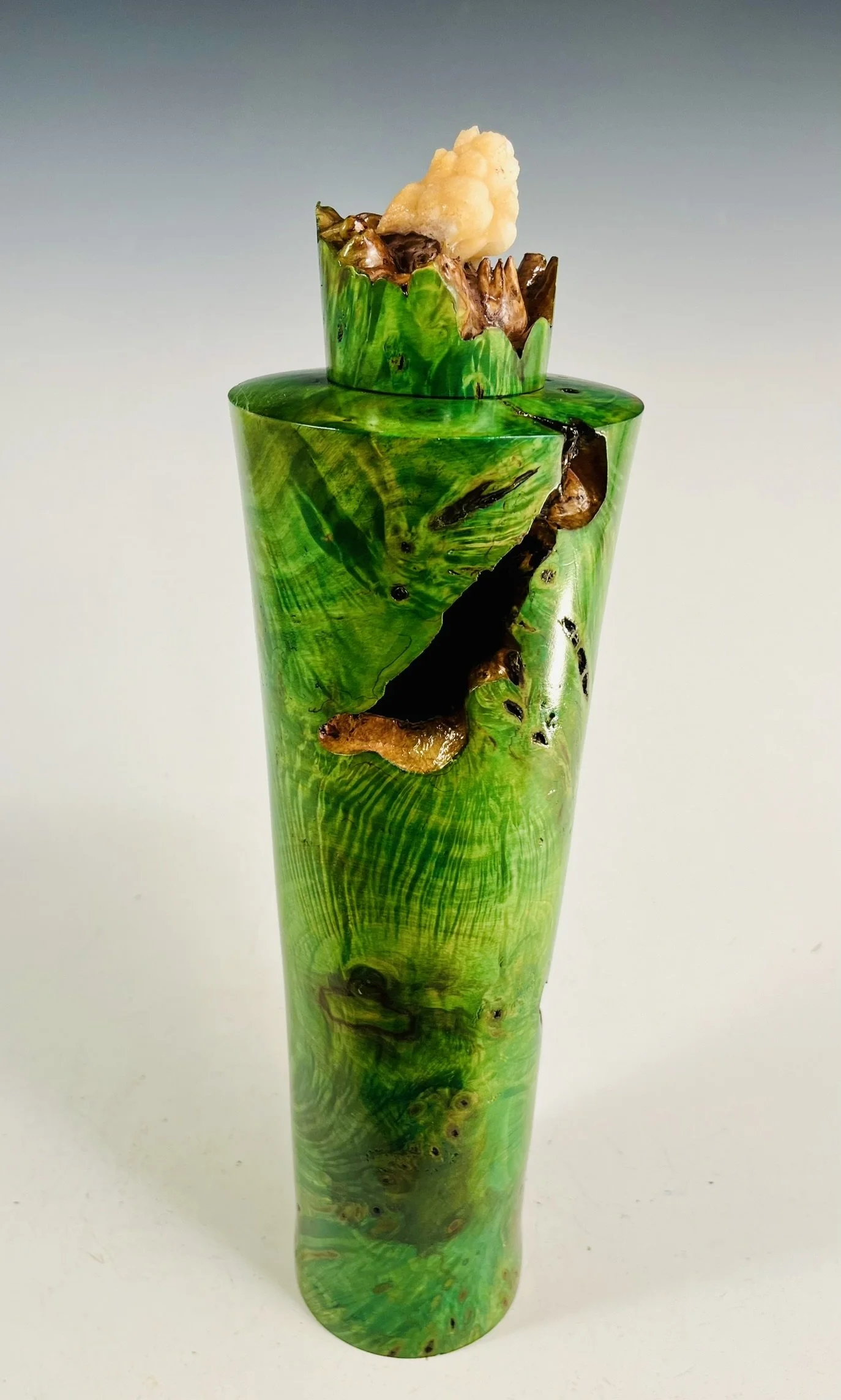 Buckeye Burl Hollow Form with Calcite