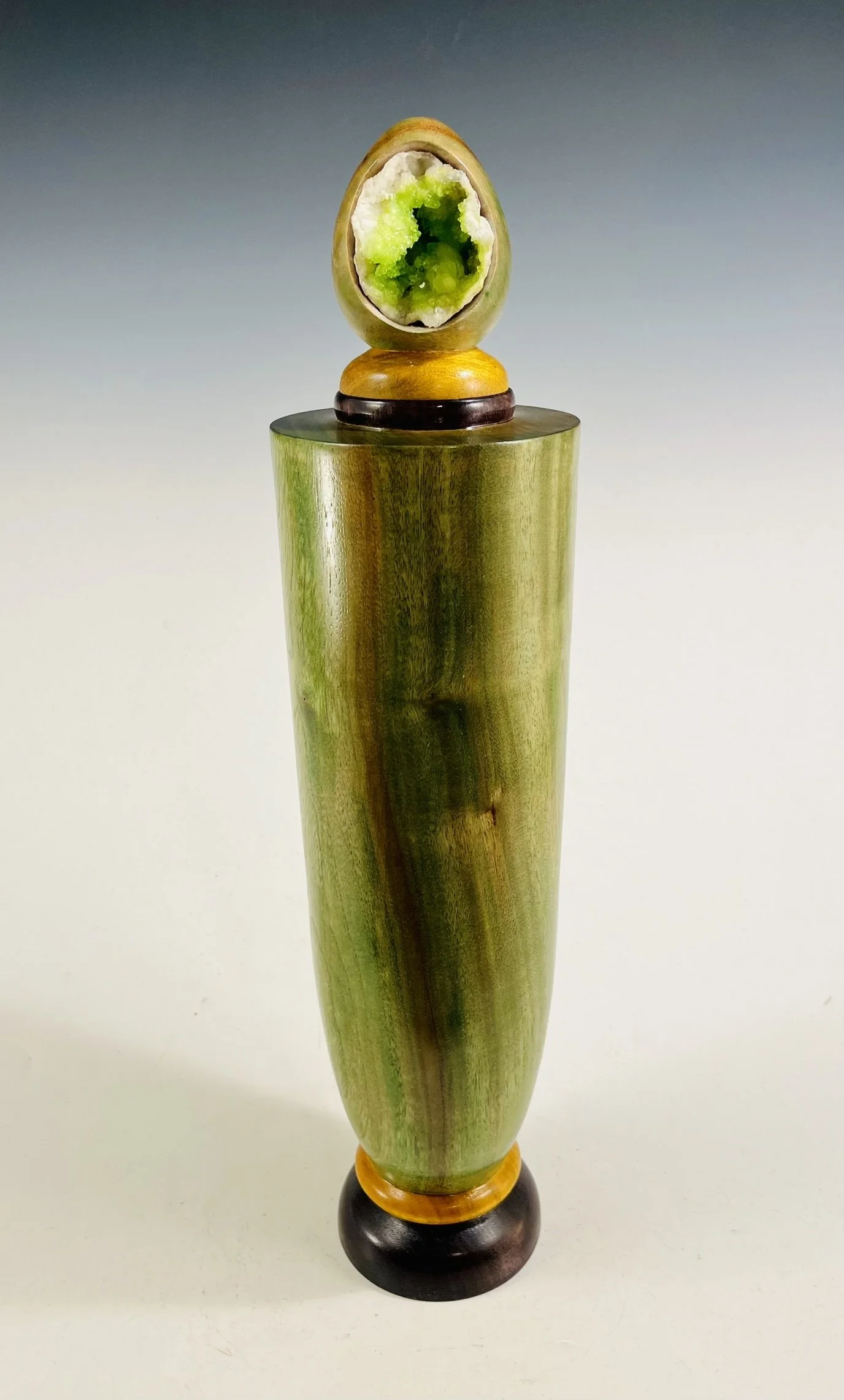 Green Camphor Hollow Form/ Green Calcite