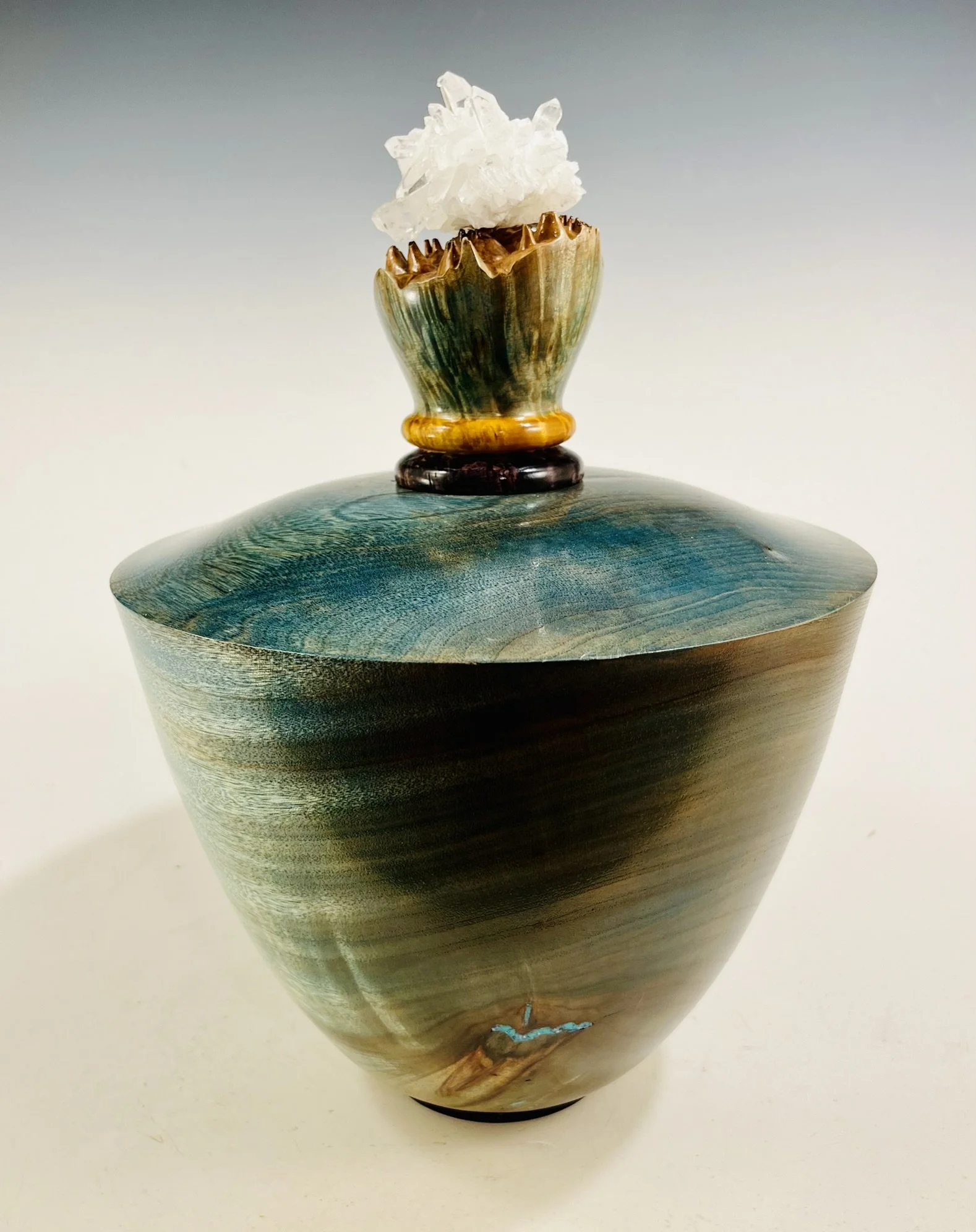 Blue Camphor Hollow Form/ Quartz Crystal