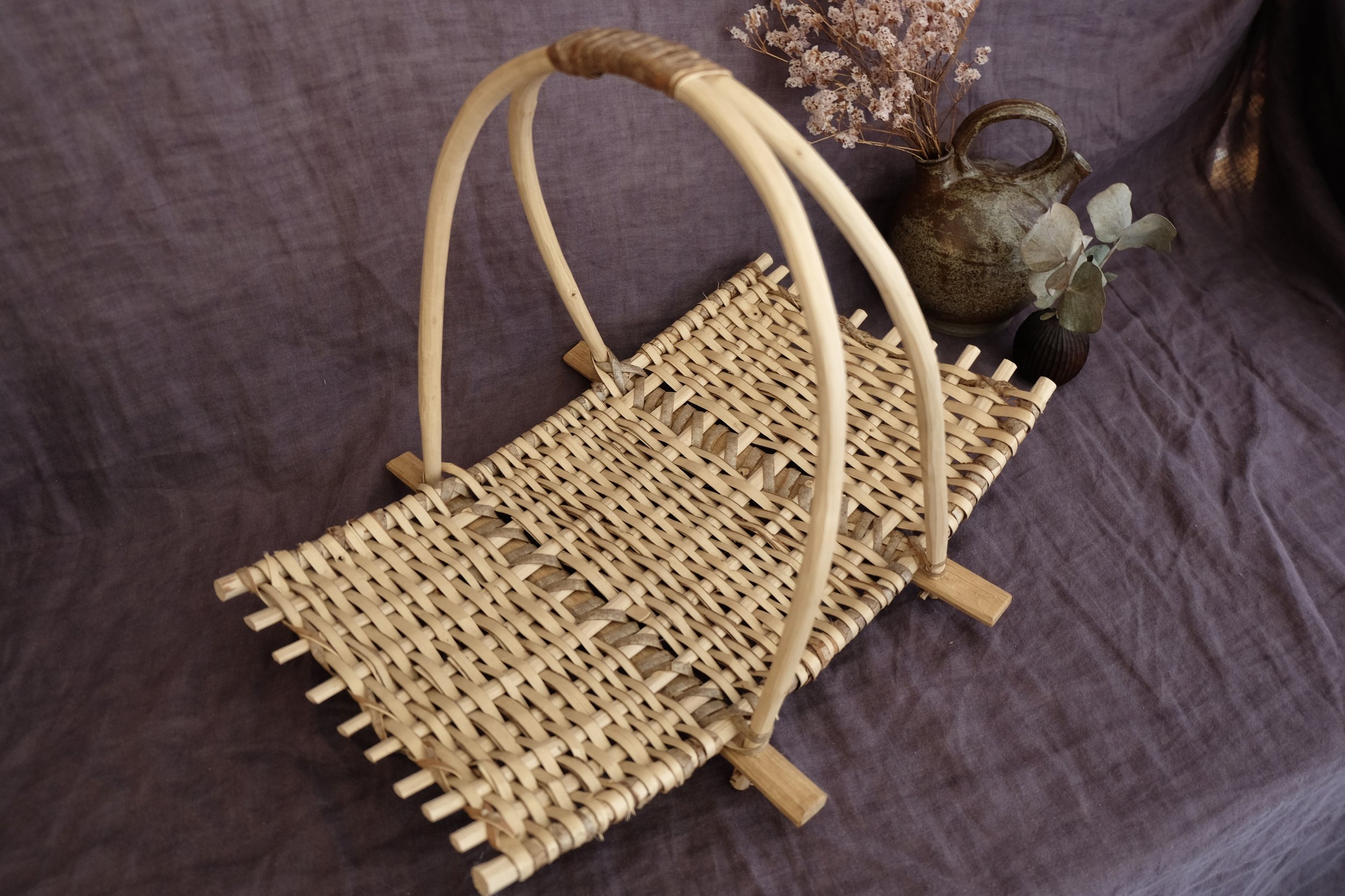 Split Hazel Table Trug (with bark)