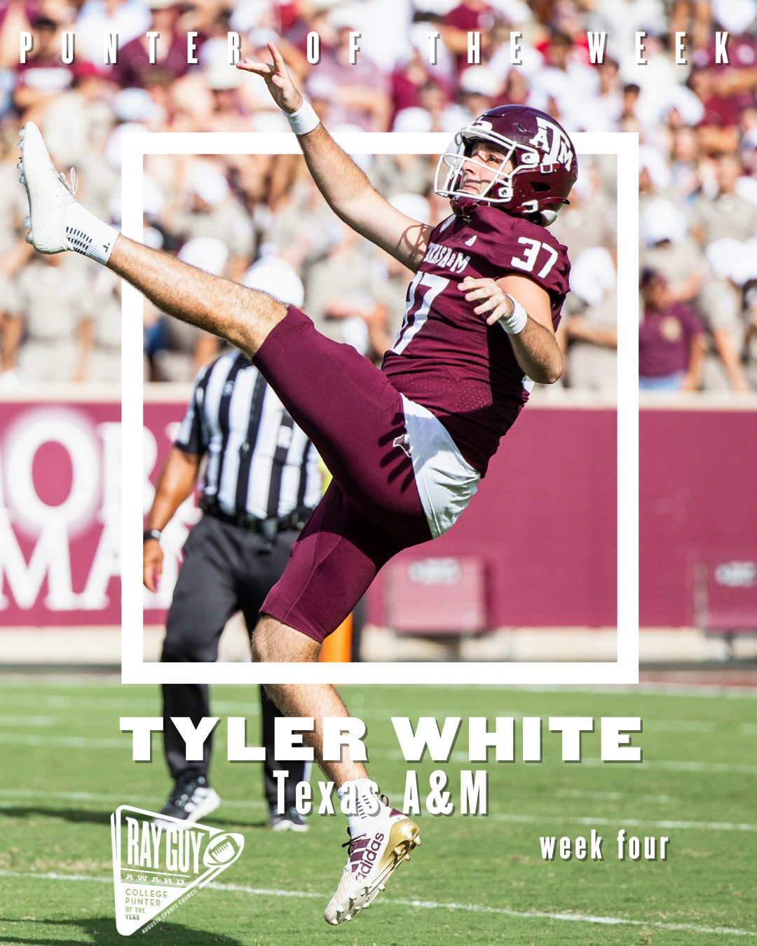 2026 Ray Guy Award Punter of the Week, Week 4: Tyler White, Texas A&M