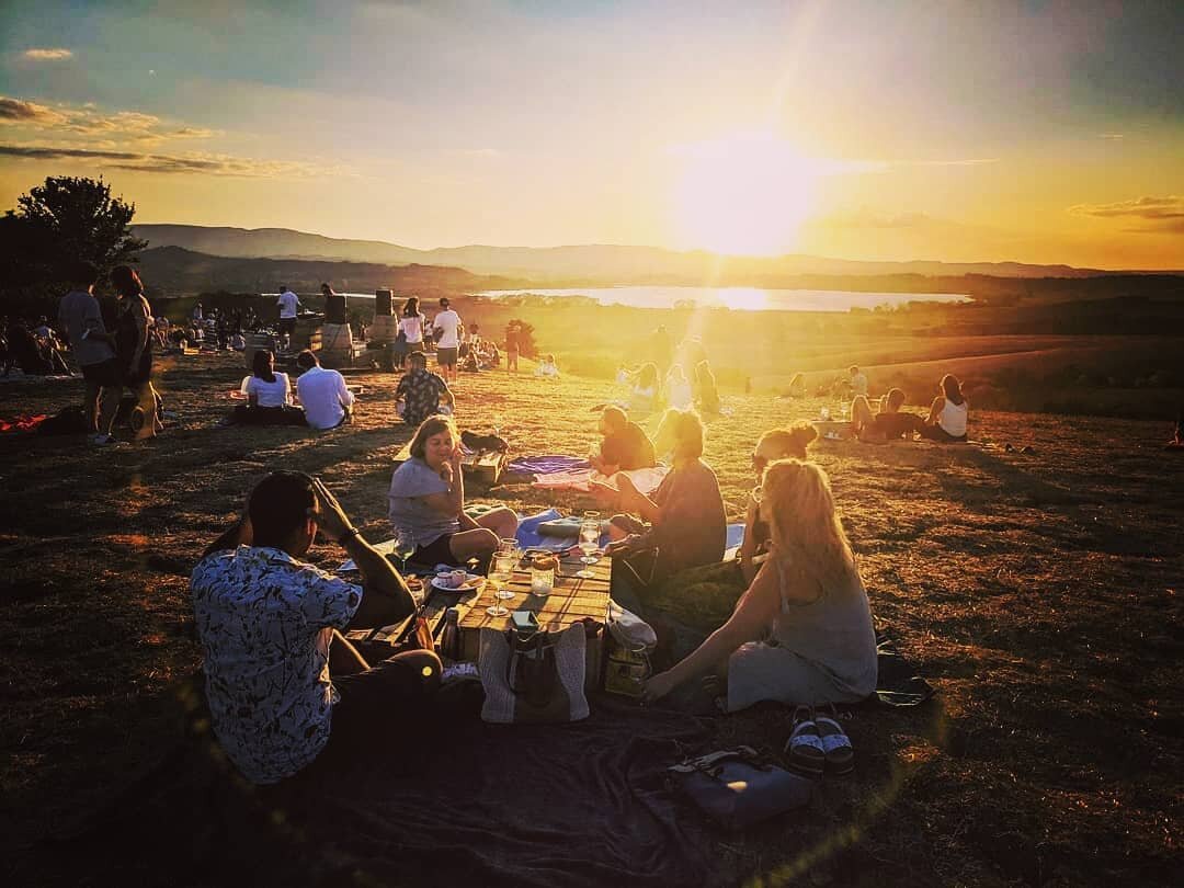 Last night my bookclub went to @madrevite, a winery that looks into a lake for wine, music, and picnic-ing. We had a magical night and I was thrilled to hear how much Andr&eacute; loved the group (it's an expat ladies club but families come to our so