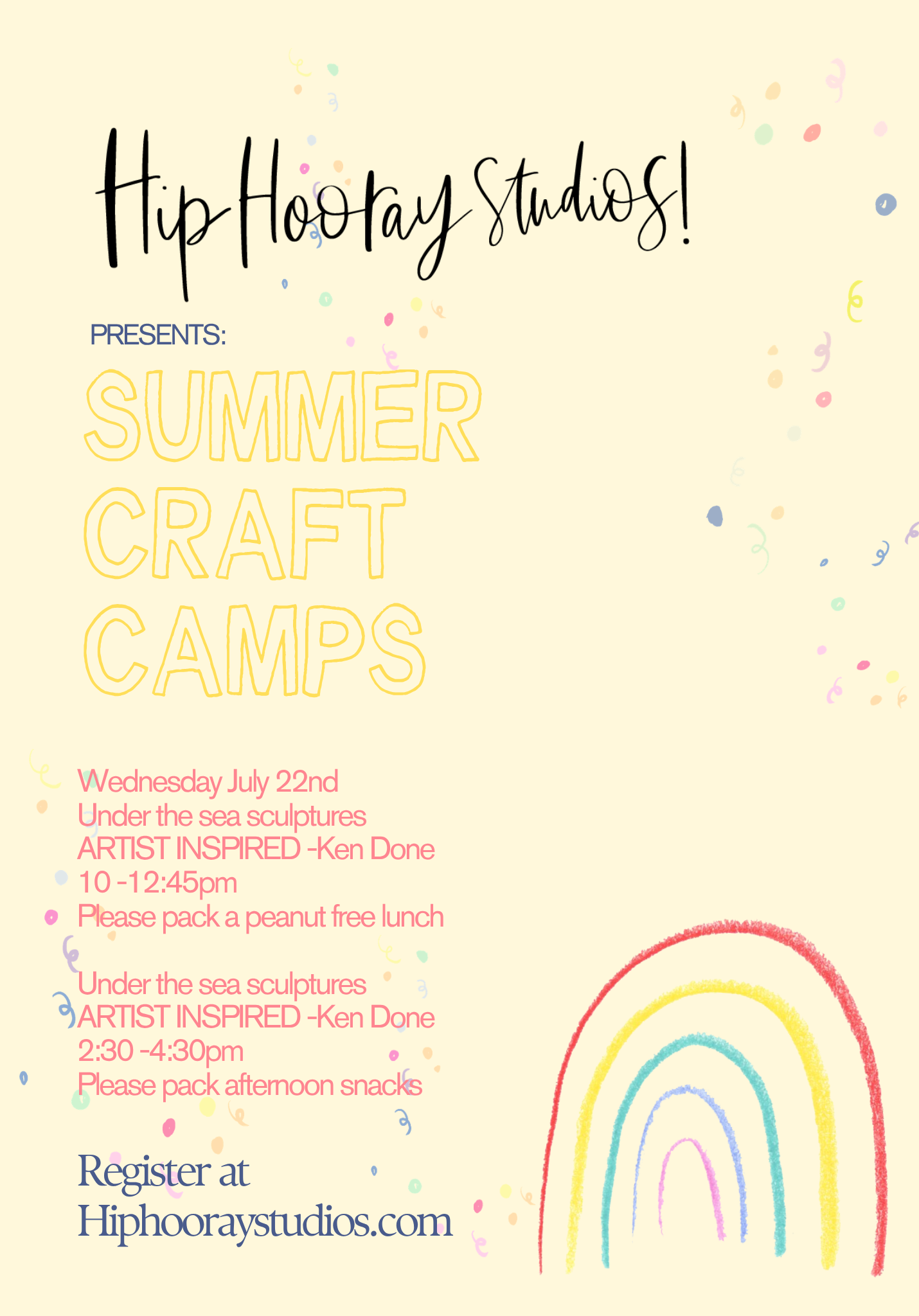 Morning Craft Camp- Under the Sea Sculptures- Artist Ken Done inspired (10-12:45pm) Wednesday 22nd July