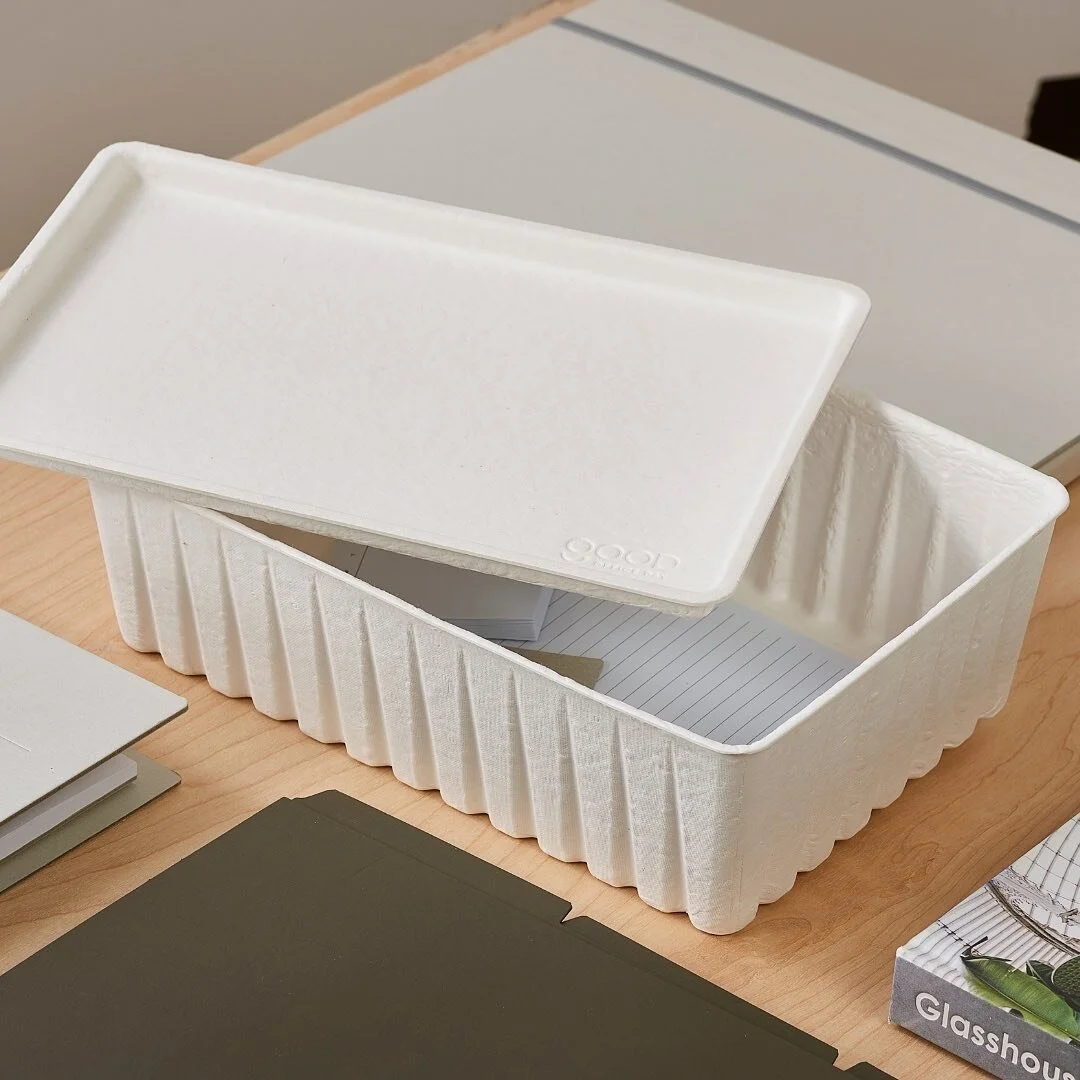 Introducing pulp storage. 🌱 These beauties are sturdy, stackable and biodegradable. Available now at the #goodofficeday pop-up in downtown Wayzata and coming soon to goodofficeday.com.