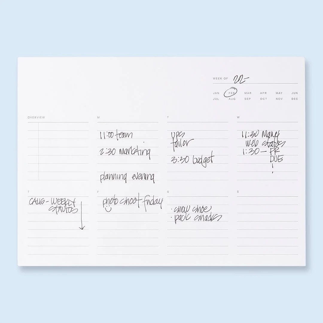 New to the crew: the weekly planner pad. Available now at the pop-up and coming soon to goodofficeday.com.