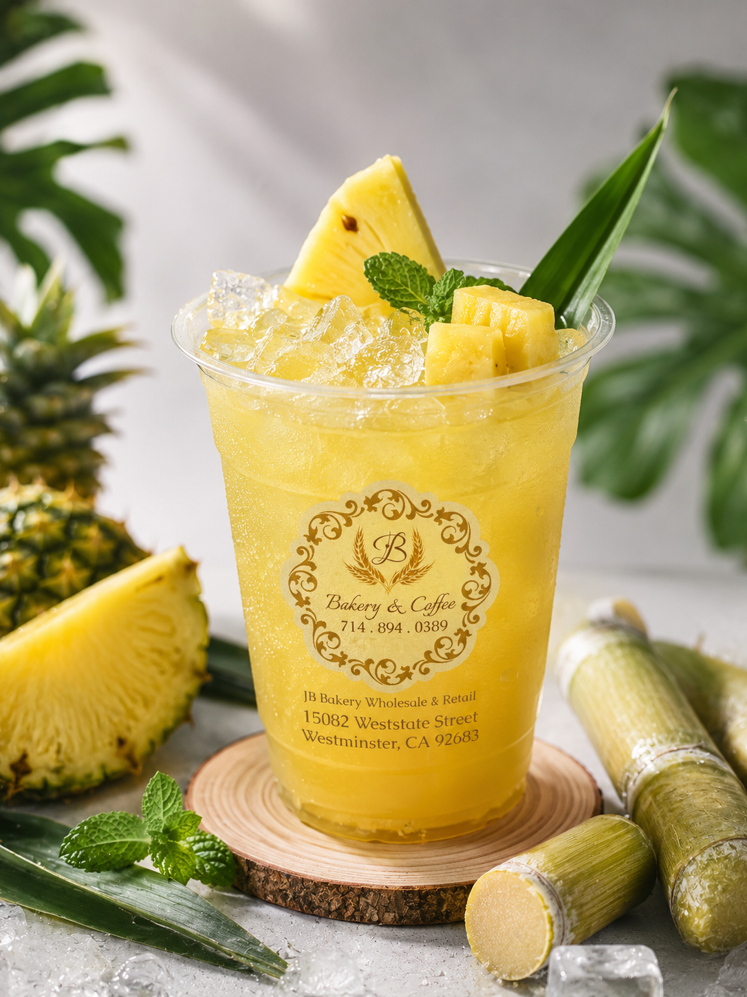 Our Sugarcane Pineapple Juice combines freshly pressed sugarcane juice with muddled pineapple for a naturally sweet, tropical, and refreshing drink bursting with fresh fruity flavor—perfect for cooling down any time of the day.
