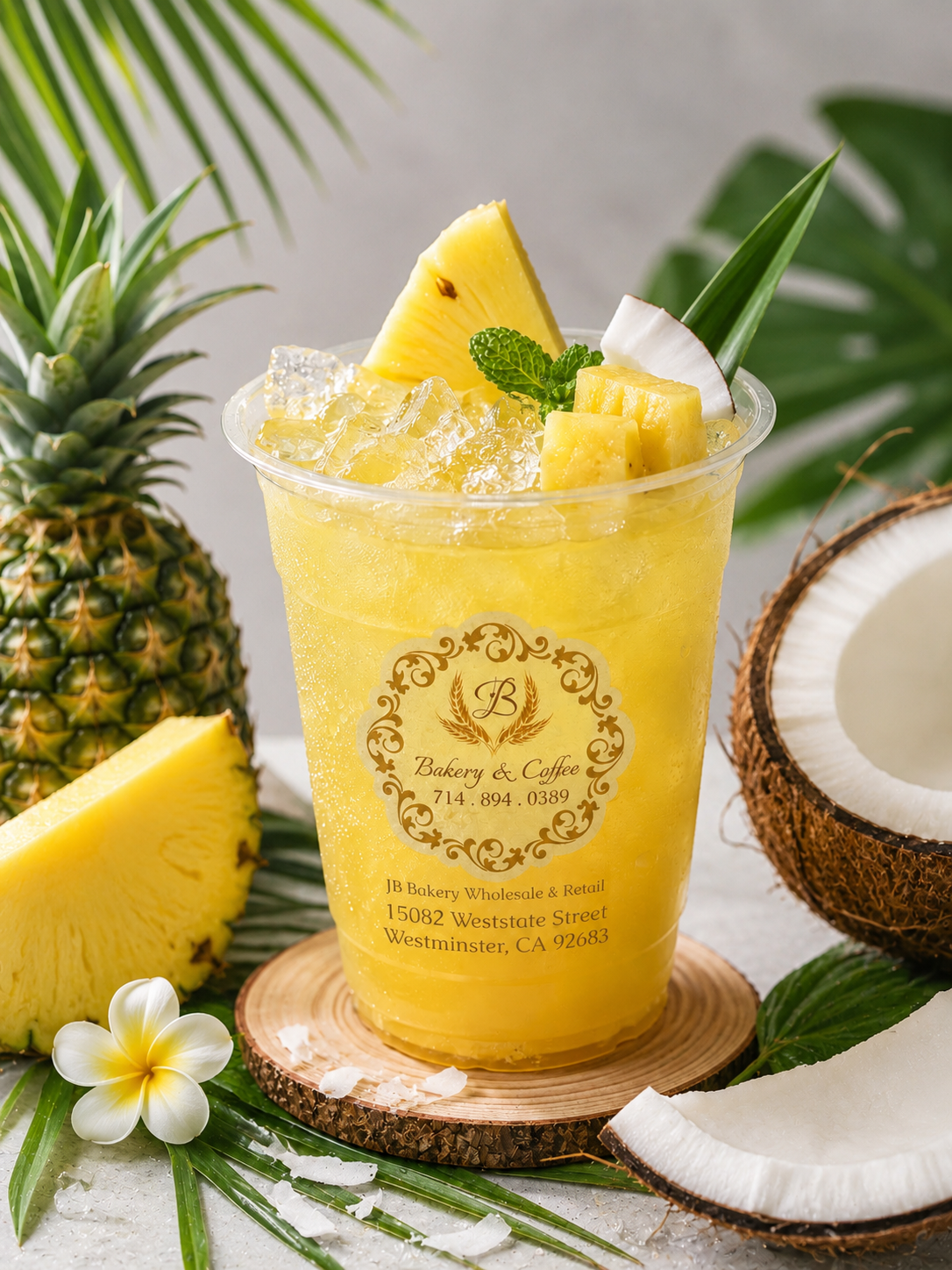 Our Coconut Pineapple Refresher blends refreshing coconut water with freshly muddled pineapple for a naturally tropical, lightly sweet, and thirst-quenching drink—a refreshing taste of the tropics in every sip.