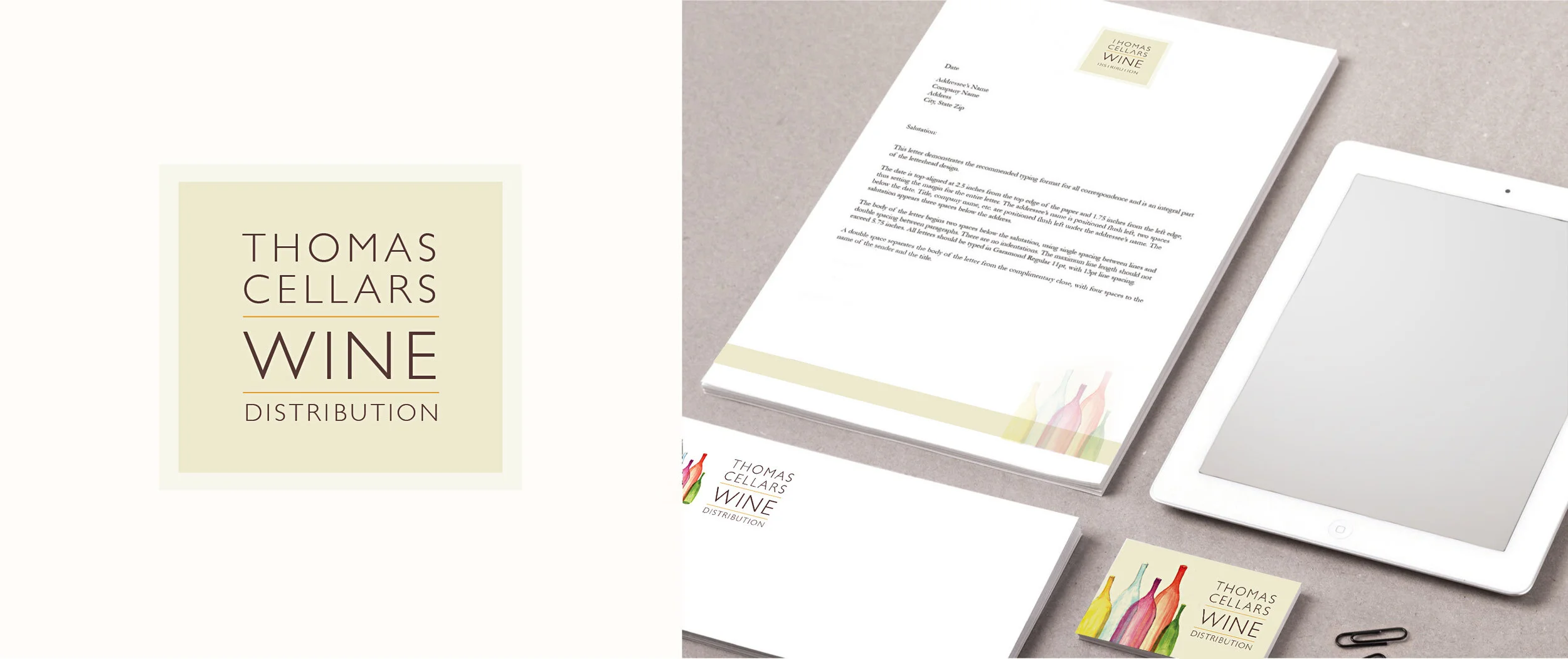 Thomas Cellars Wine Distribution - branding