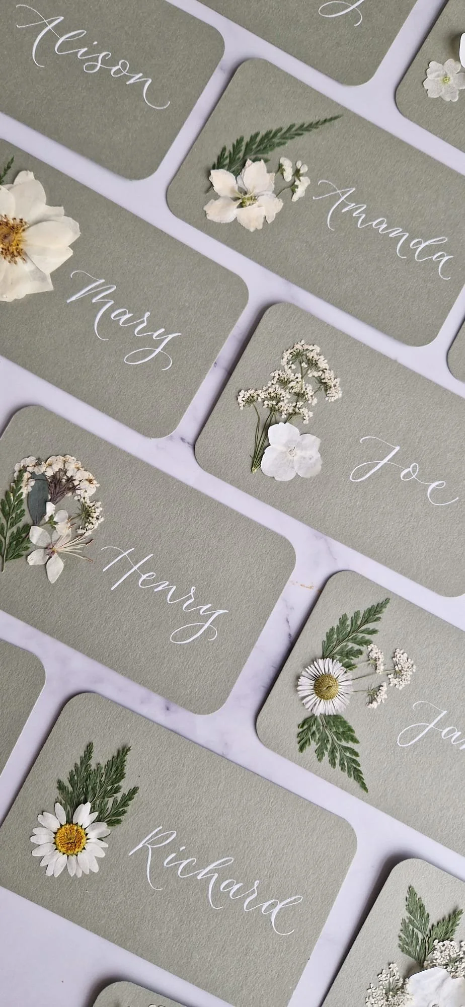 Sage Green with pressed flowers.jpeg