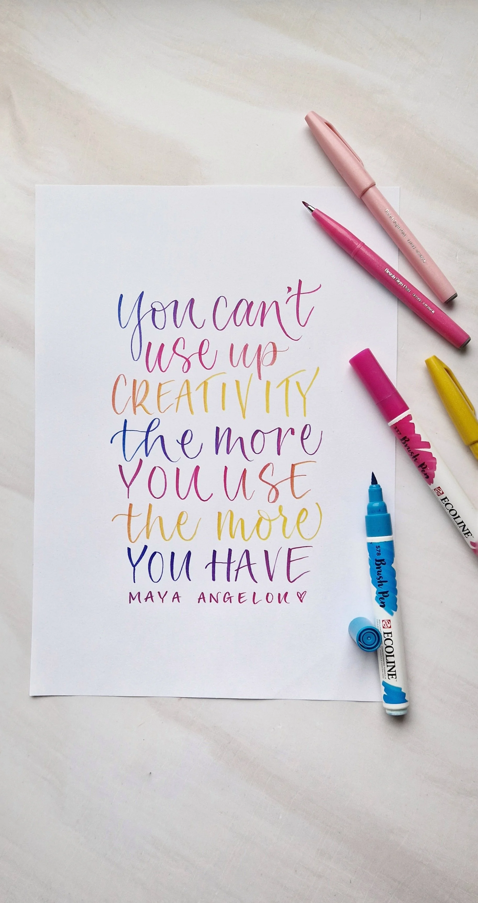 How To Colour Blend with Modern Calligraphy