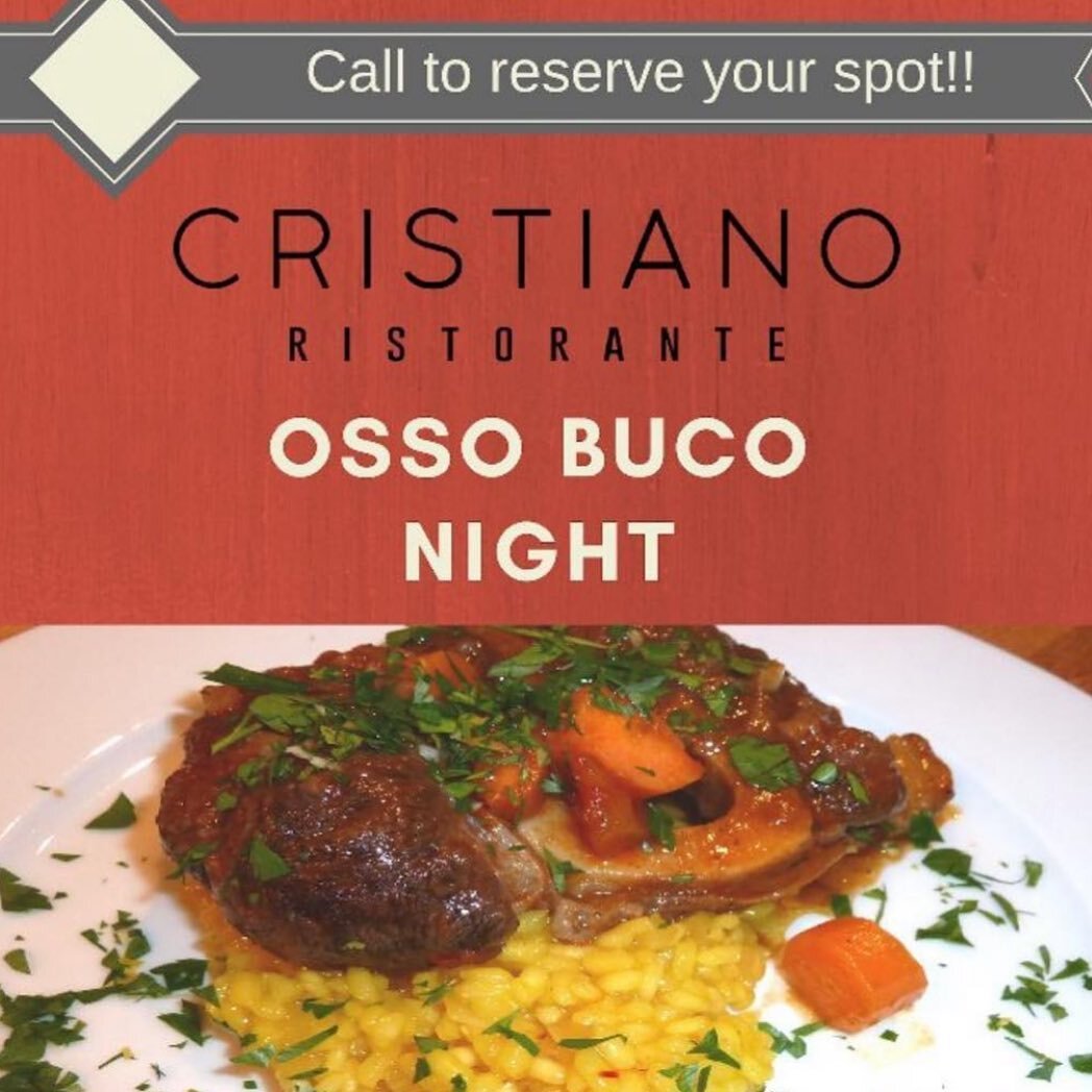 Tonight is Osso Buco night! Get your favorite dish before it&rsquo;s gone. #cristianoristorante #ossobuco #finedining #houma #louisiana @criscayman