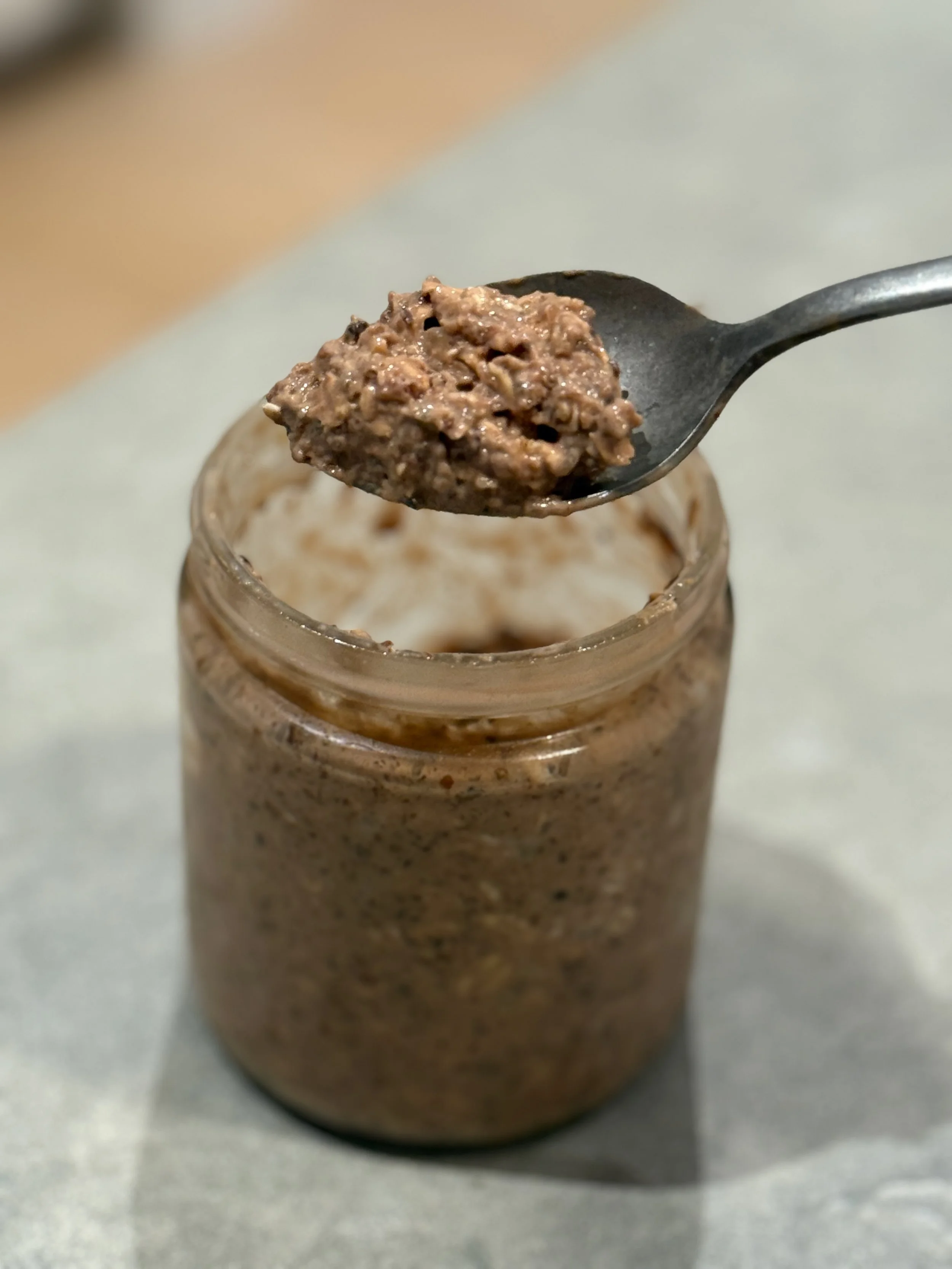 Chocolate Peanut Butter Protein Overnight Oats