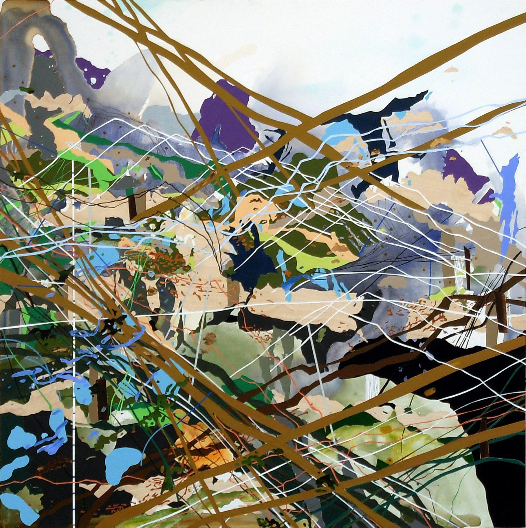 Beyond Peaks, 2009, acrylic on wood panel, 36 x 36 inches