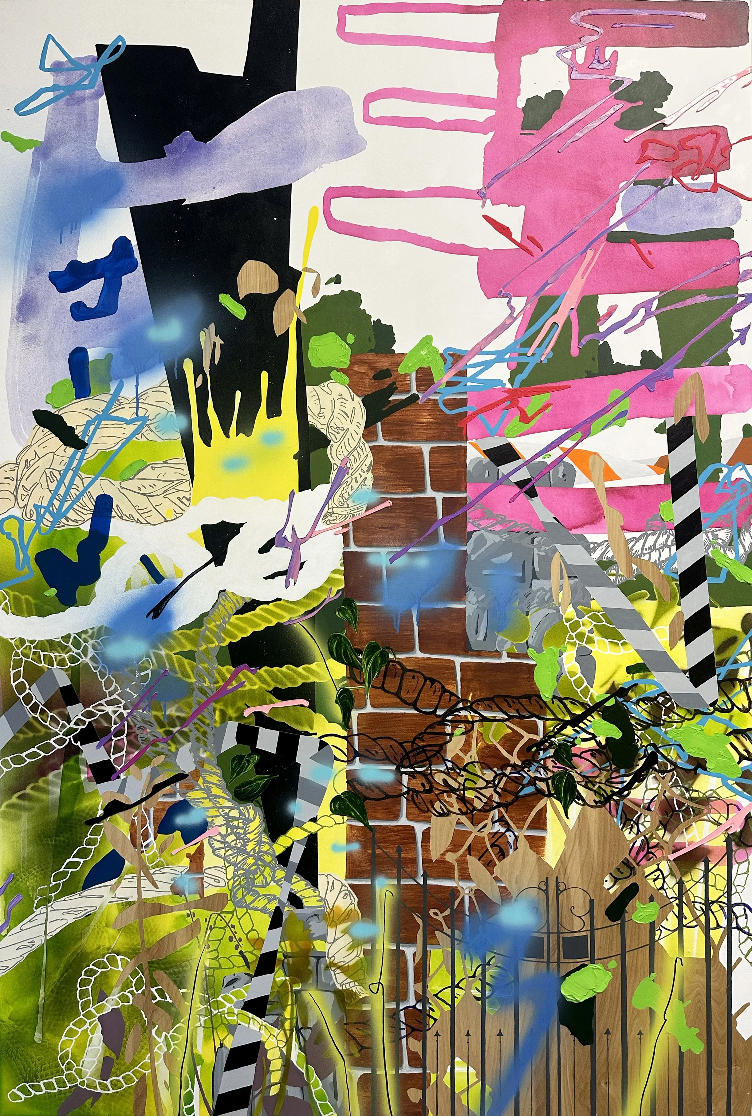 Remember to look up, 2024, acrylic on wood panel, 72 x 48 inches