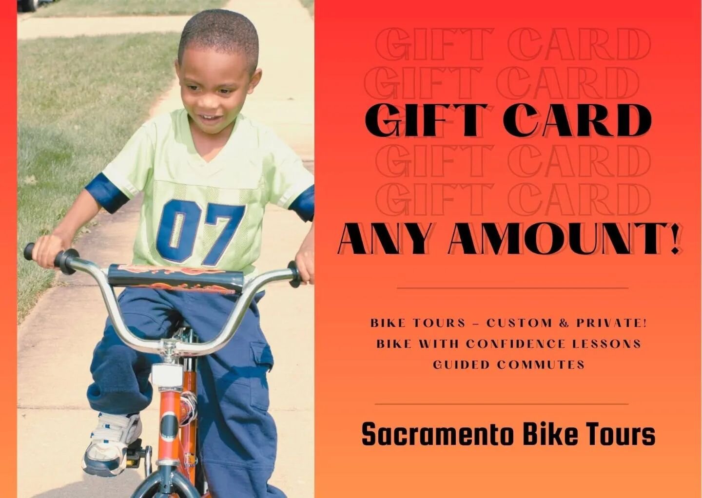 Happy Black Friday! Give yourself or your loved one or your enemy the gift of riding a bike this holiday season :)
.
We offer private bike tours of Sacramento and the American River Parkway, as well as private lessons for those wanting to learn to ri