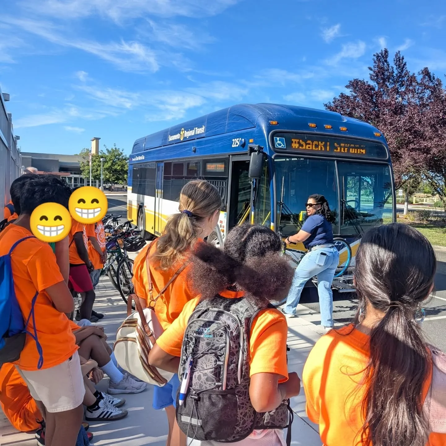 Learning to load bikes on public transportation buses at the @jibewithus bike camp !
