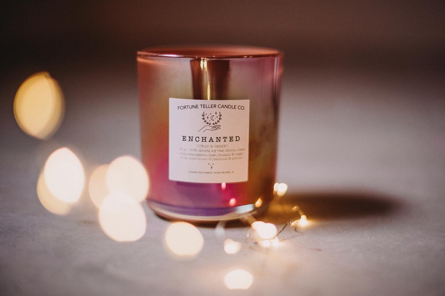 The ENCHANTED Collection
.
Fortune Teller Candle Co. has released our second full collection of scents. The ENCHANTED Collection consists of 100% natural, hand poured soy wax candles, mixed with LUXURY essential oils.
.
.
Introducing FIVE new scents 