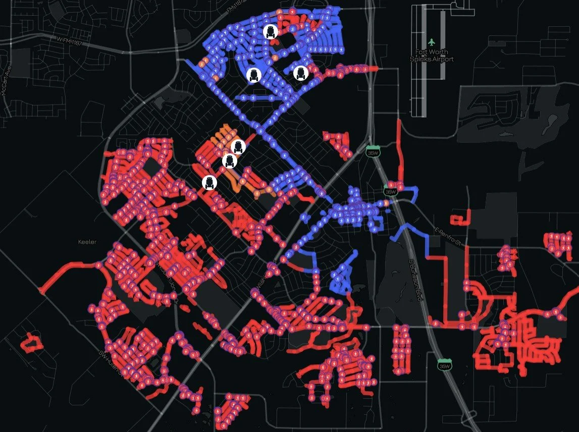 Burleson, TX Dax sidewalk assessment map Feb 2026