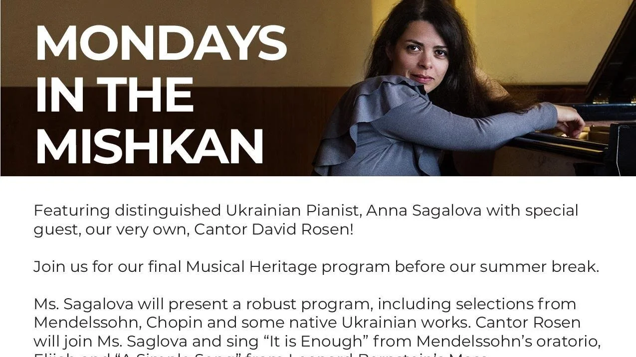 CONCERT: Mondays in the Mishkan - Anna Sagalova