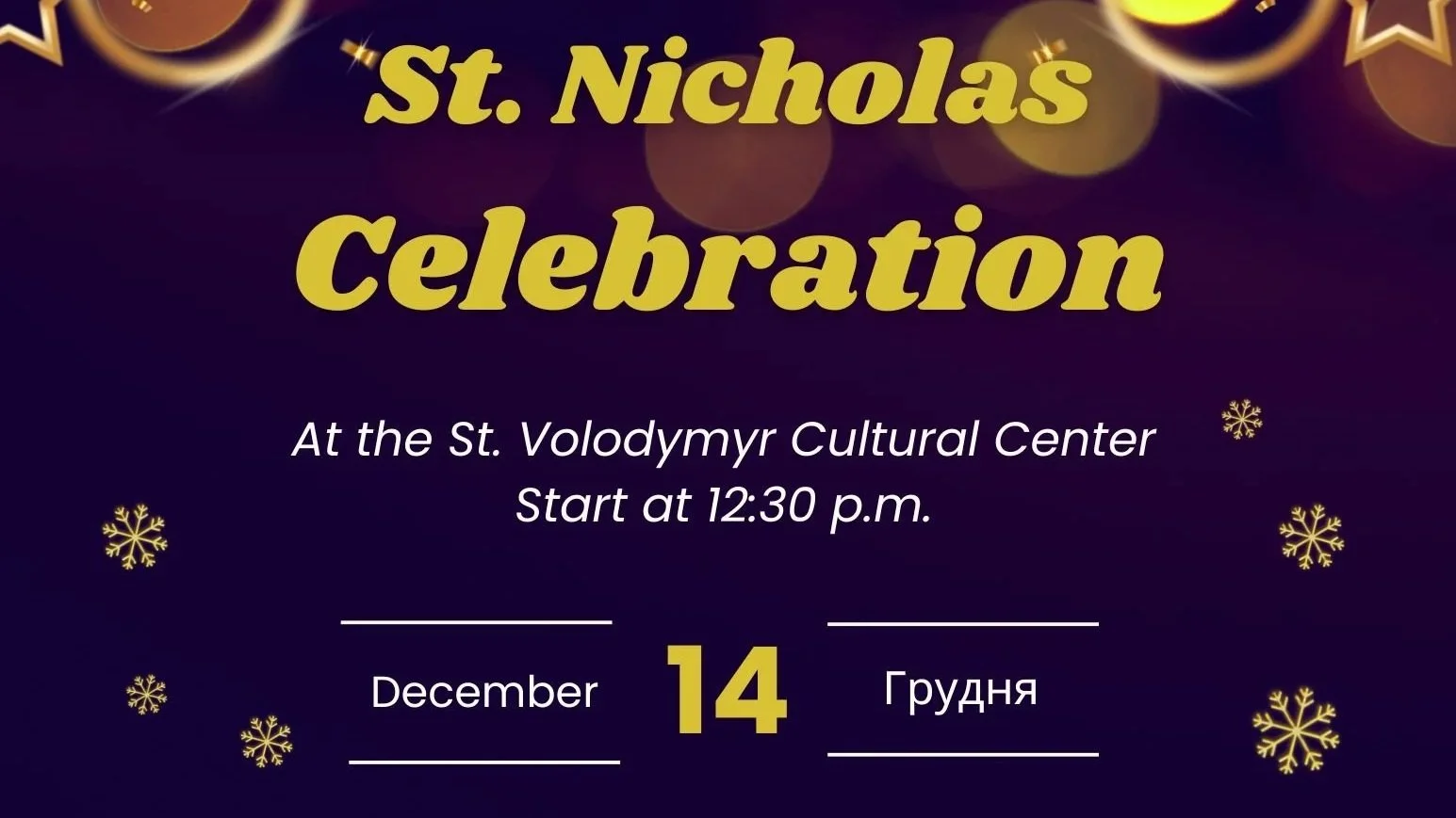 Dec. 14: St. Nicholas Celebration at the Chapel