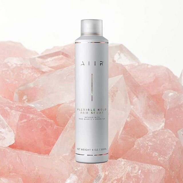 NEW PRODUCTS ON THE SITE! @aiirprofessional 🚨 
Green tea 🍵 extract infused hairspray.
&bull;shields hair with reflective shine &bull;energetically fights fizz &amp; humidity 
ROSE QUARTZ 🌹 infused to help minimize stress. WHAT! 🧝🏻&zwj;♀️🧚🏽&zwj
