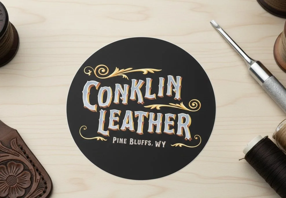 4" Conklin Leather Sticker - Shipping included