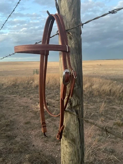 Working browband headstall. Harness leather
