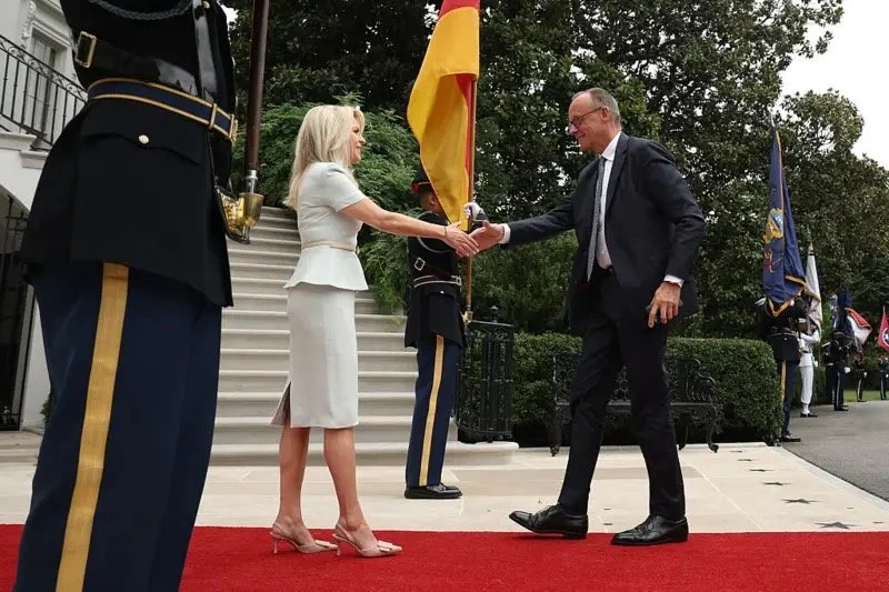 Welcoming German Chancellor | Photo by Win McNamee/Getty Images