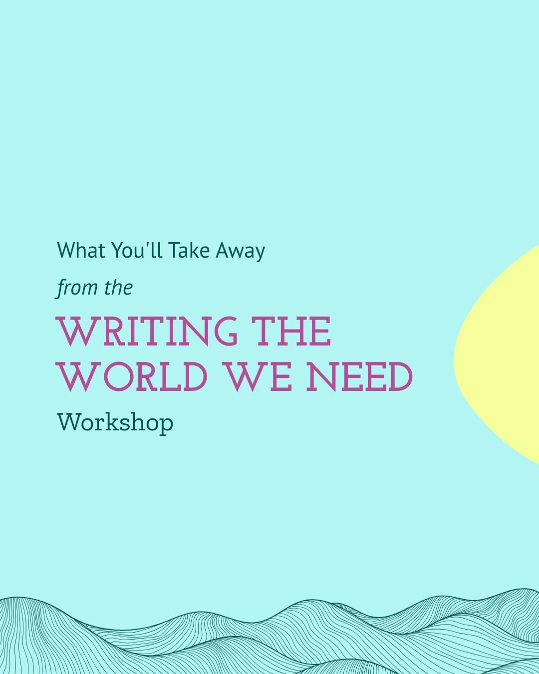 &ldquo;Writing the World We Need&rdquo; isn&rsquo;t just another craft workshop. It&rsquo;s a sanctuary, a battleground, and a vision for the future all rolled into one.

Swipe to see what you&rsquo;ll take away from our time together, then join me f