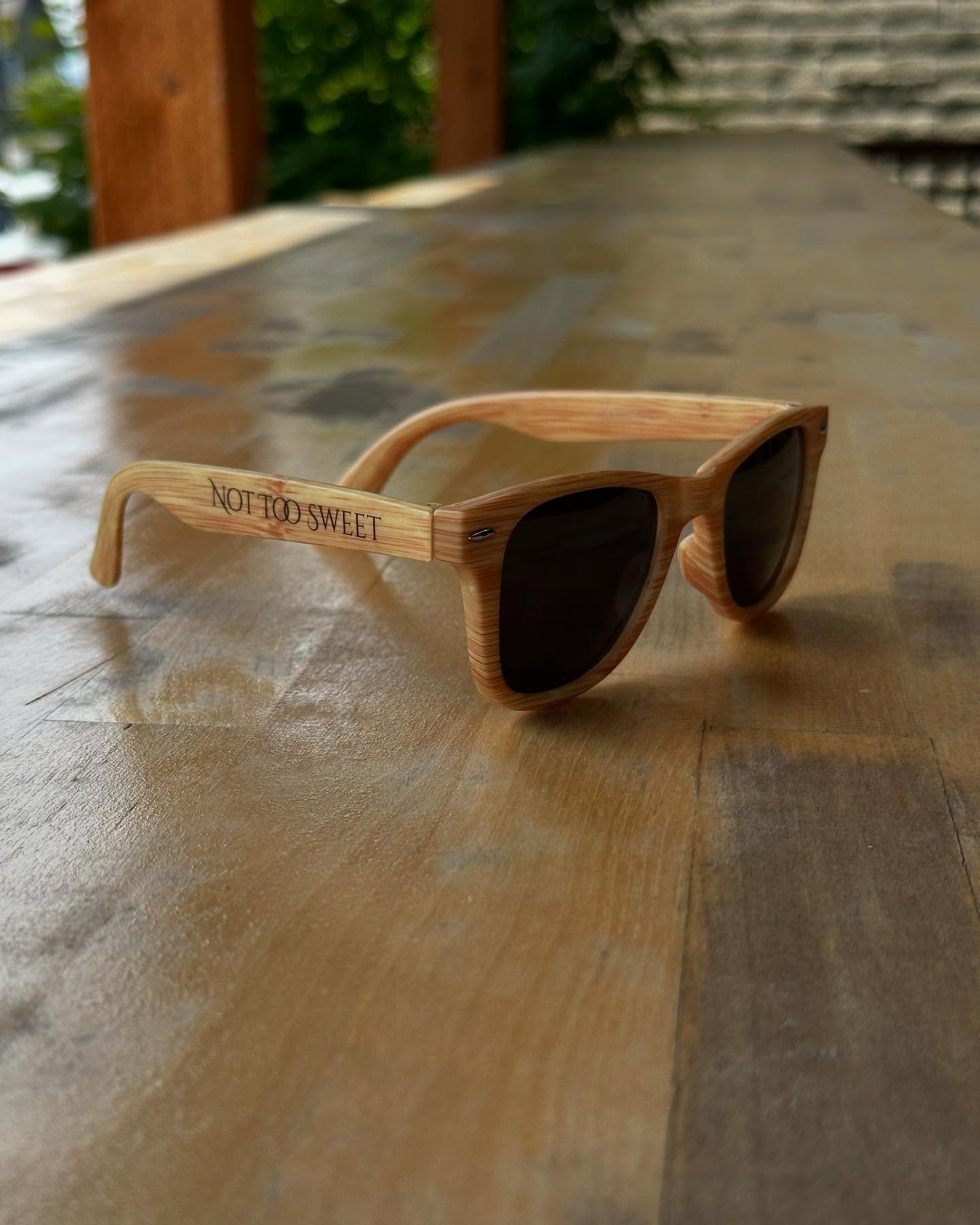 We have a bunch of fun swag coming in, and the first to arrive were these sweet sunglasses!!!! Protect your beautiful eyes while reminding everyone that our drinks are &ldquo;Not Too Sweet&rdquo;

Reserve a pair online, and pick up in house!!!