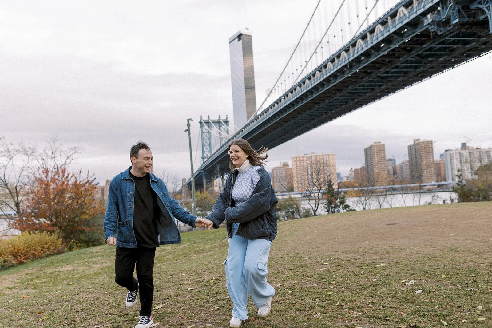 New York City and Brooklyn Engagement Photos | Times Square, DUMBO, and Loveless Coffee