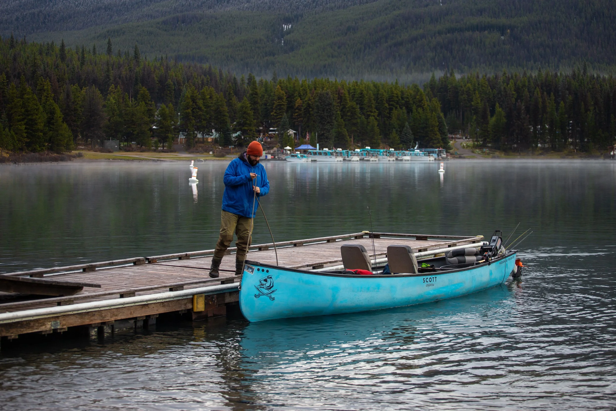 Fishing Maligne Lake, photo by Megan Posein Photography