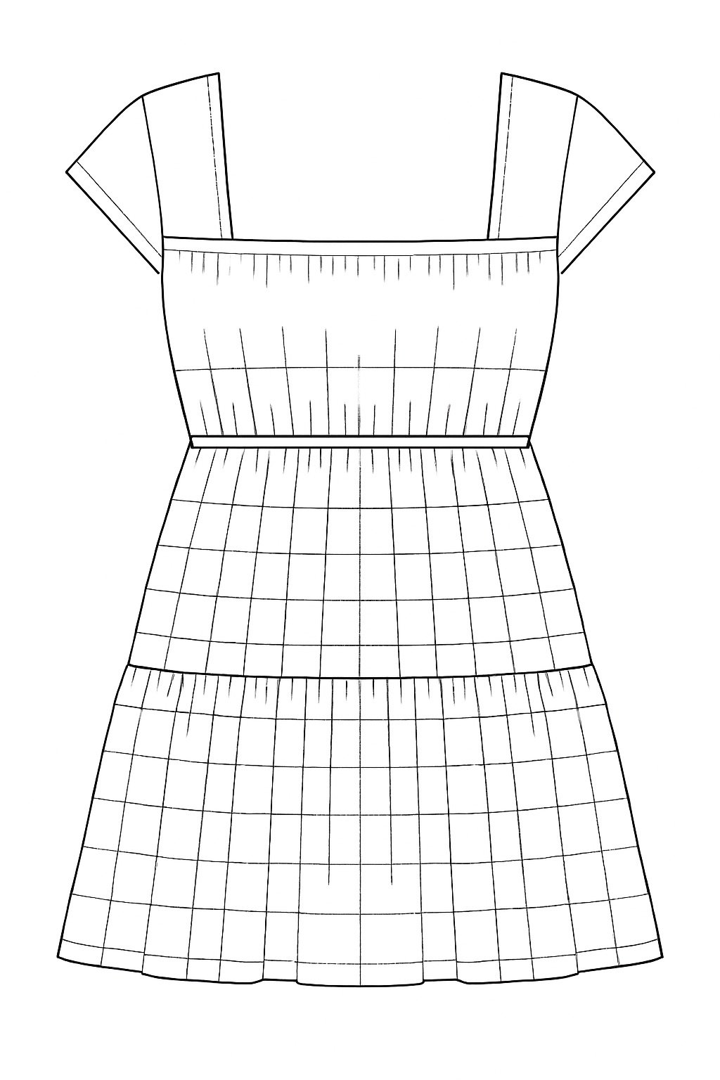 Lora Cap Sleeve Dress Back by Patterns World Inc..jpg