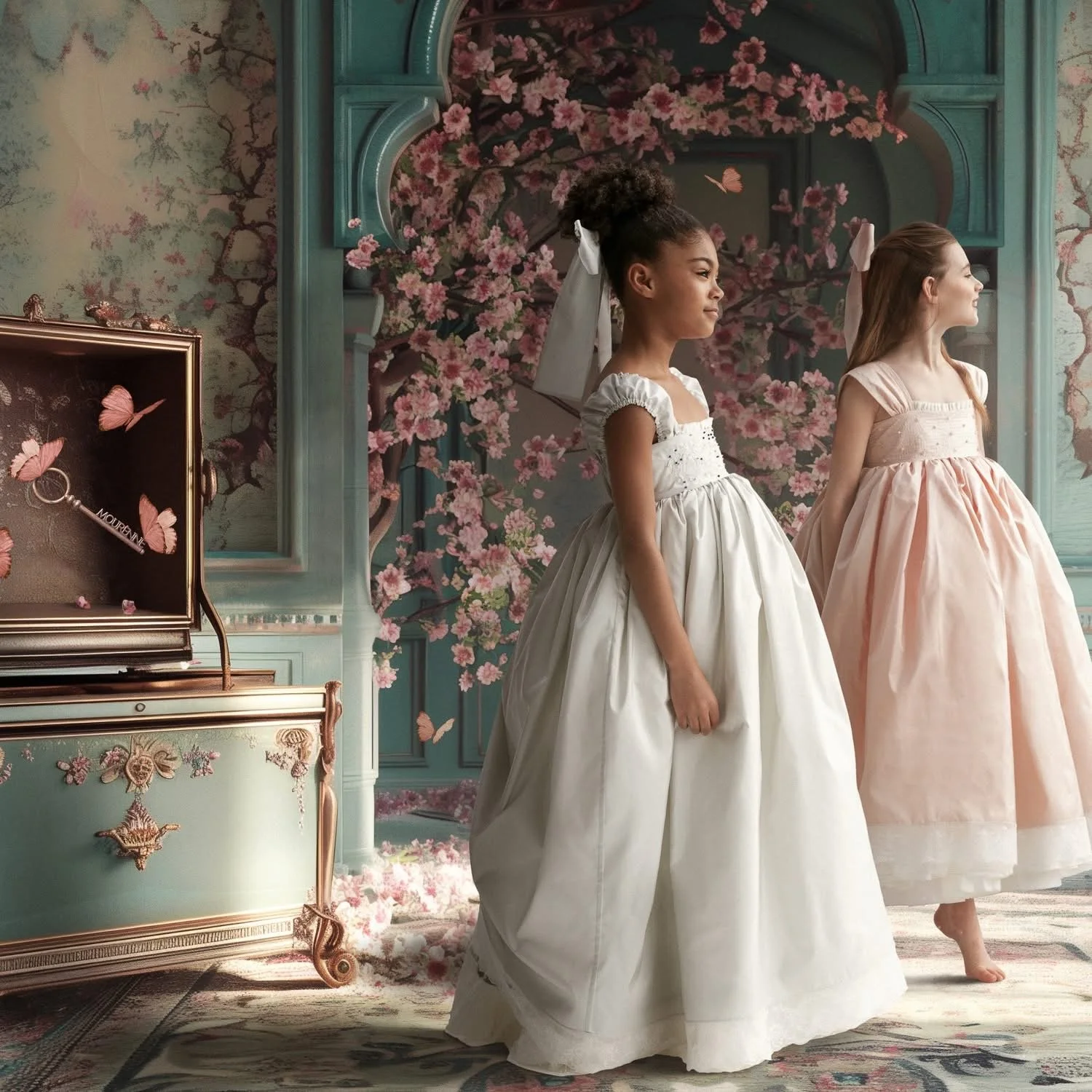 Princess Flower Girl Silk Dress