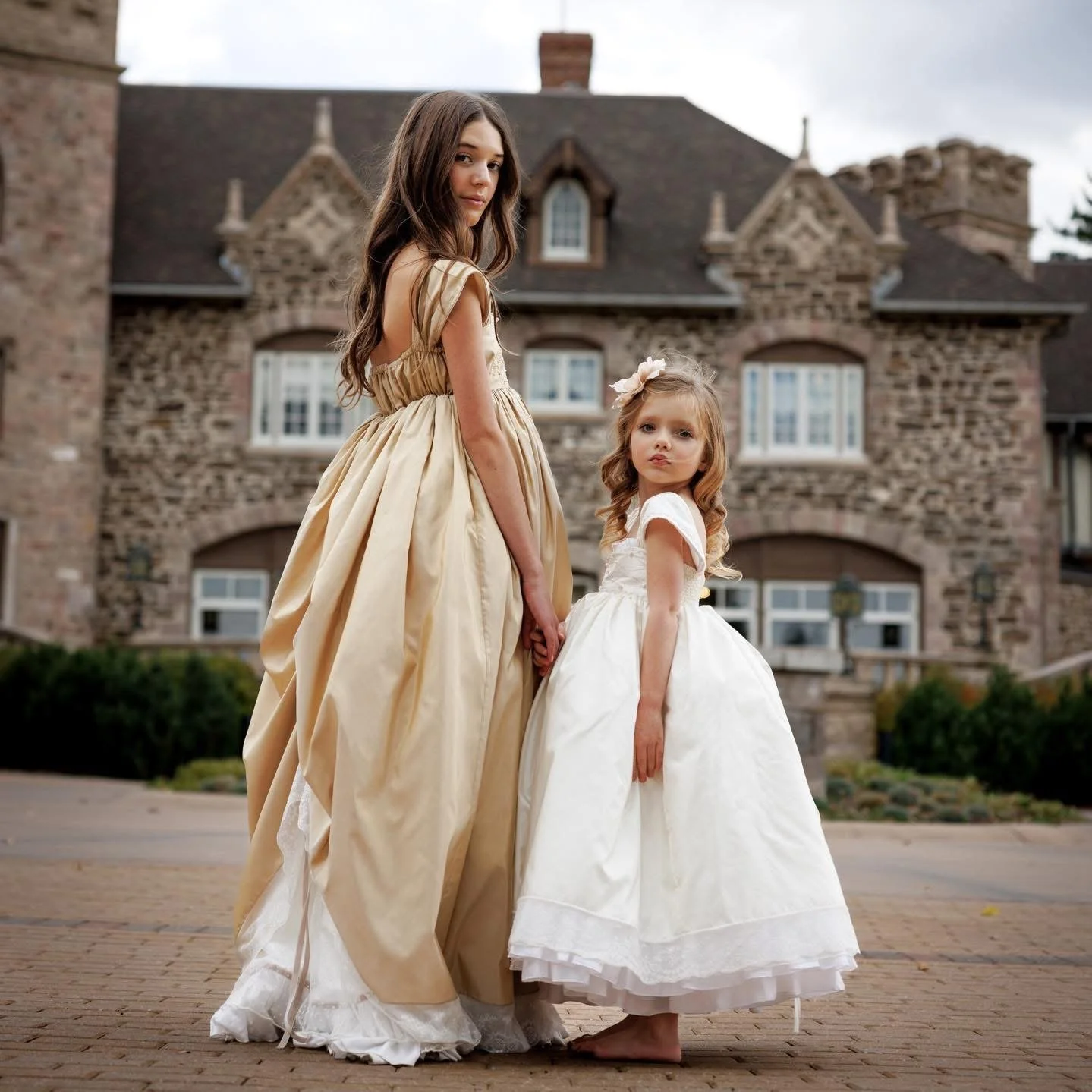 Long Silk and Lace little princess gowns