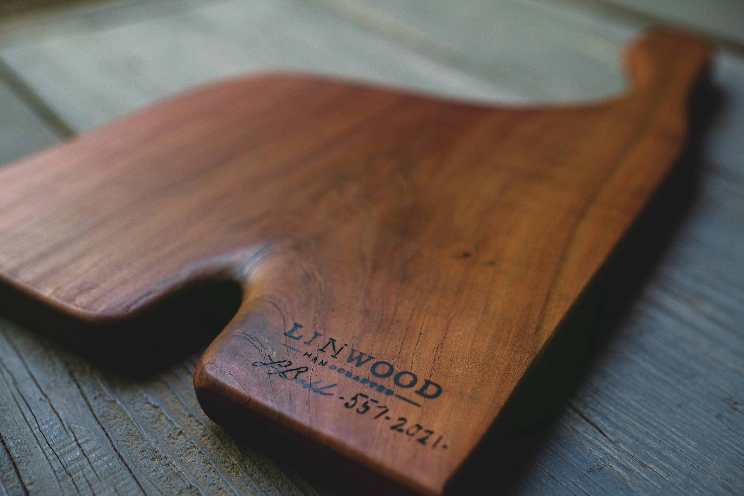 557. Handmade Cherry Wood Cutting Board by Lin Babb of Linwood Co.