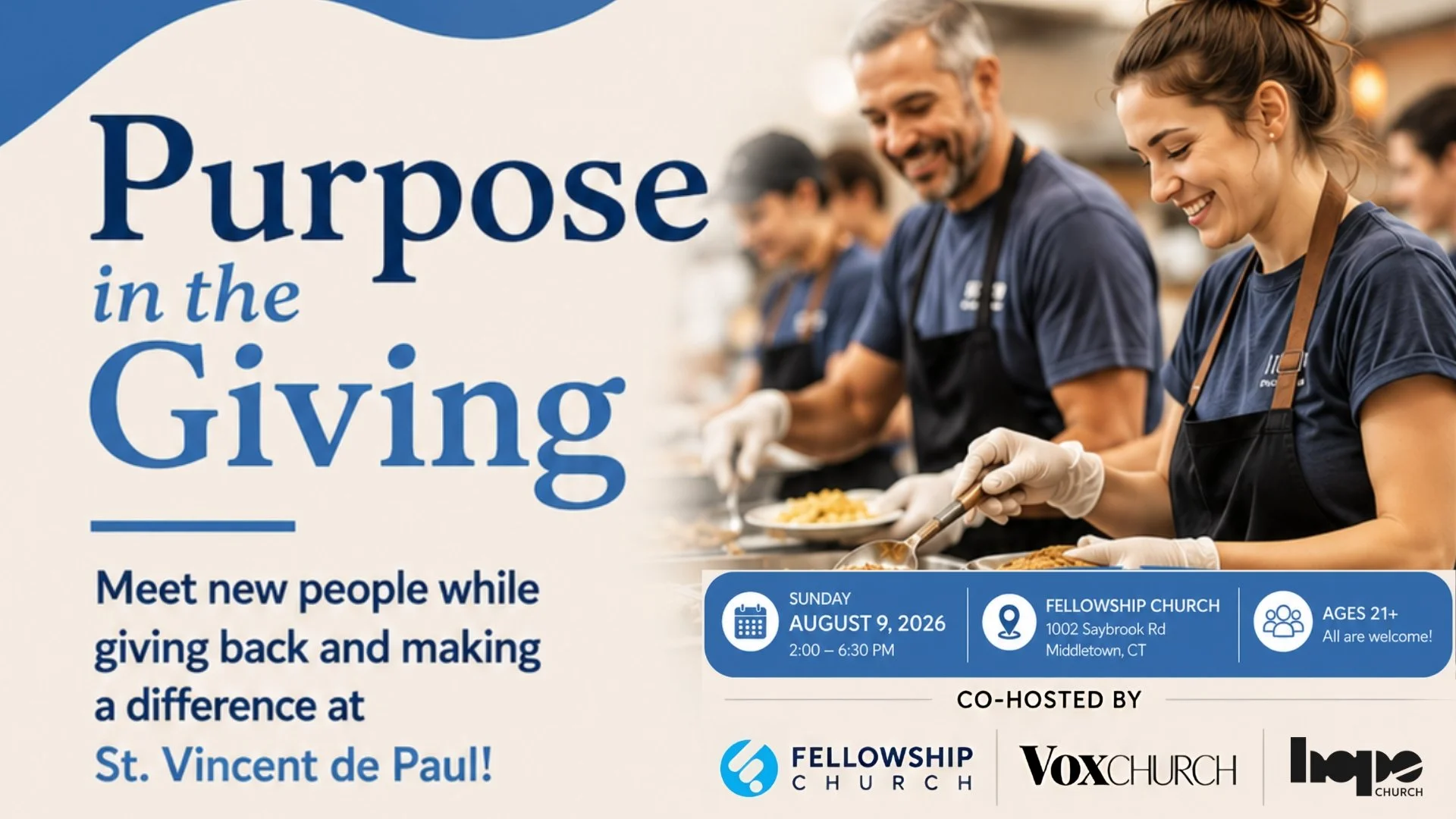 August 9 - A serving opportunity for singles age 21+. Click for more info and to register! Sponsored by a few area churches including Hope. 