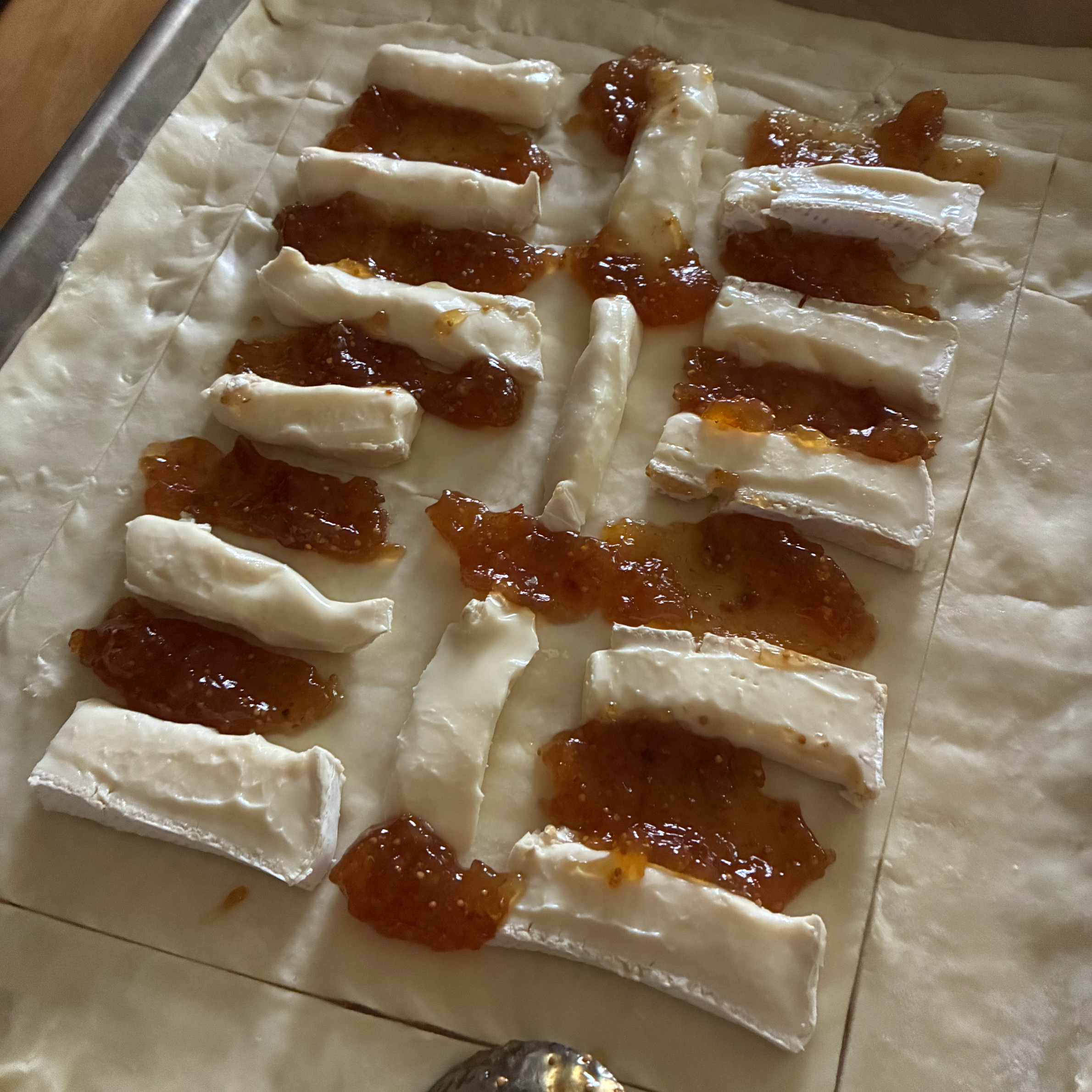 Brie, Fig Jam, and Honey Pastry