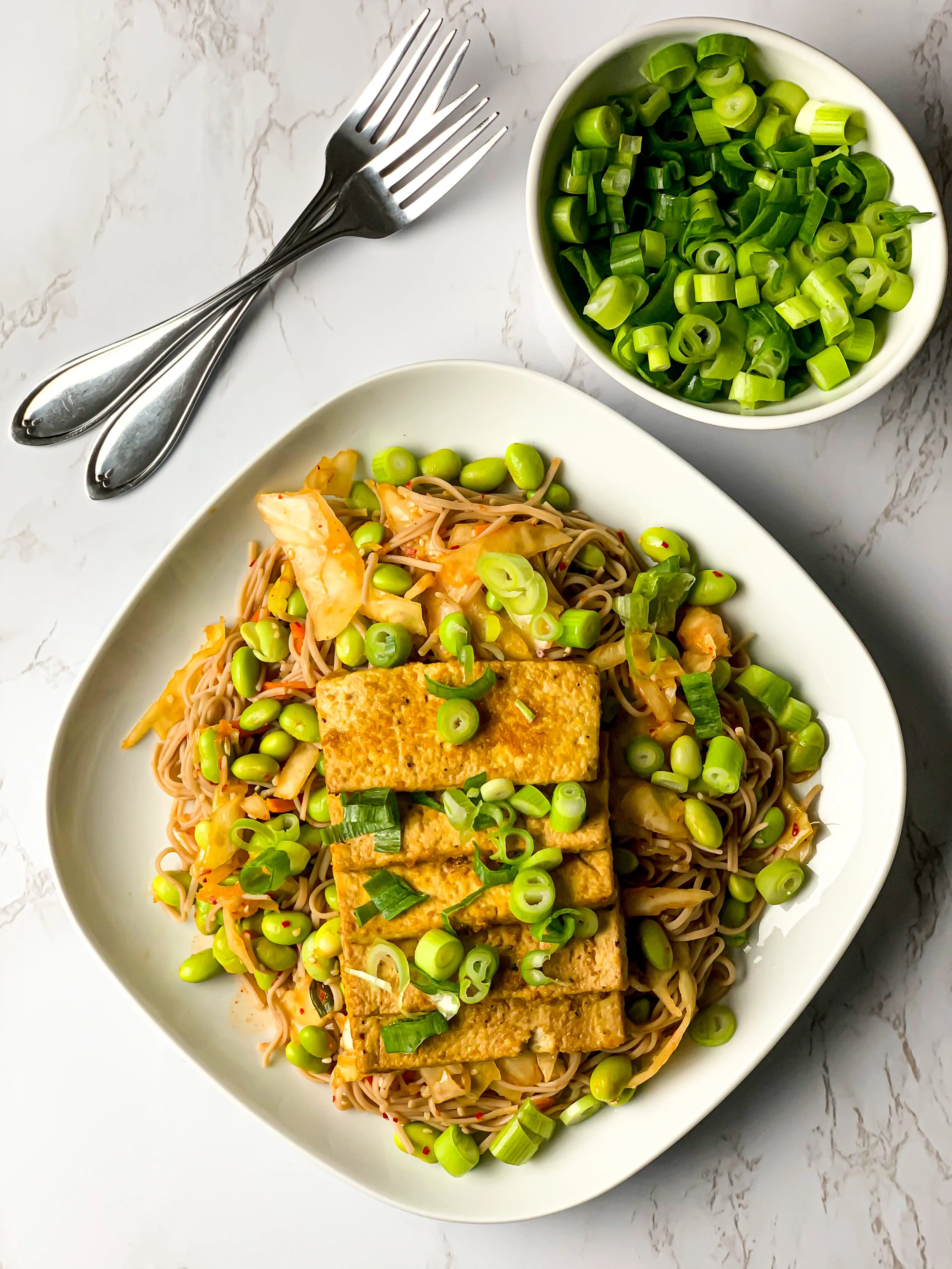 Soba Noodle Salad with Edamame and Kimchi