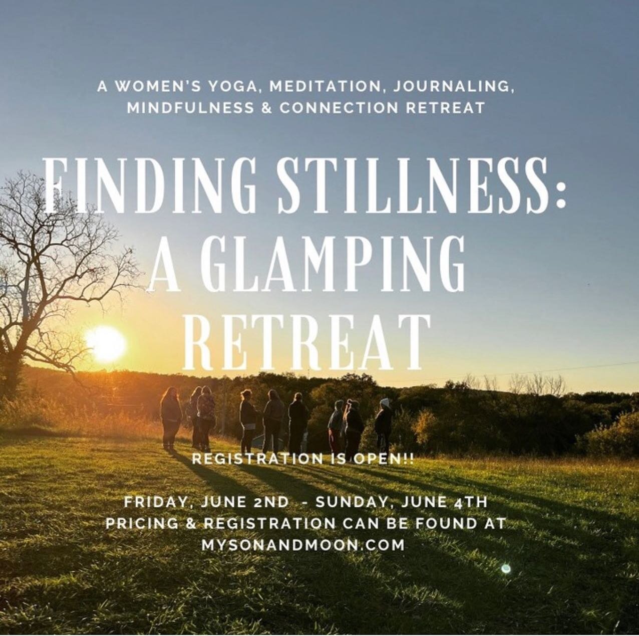 Finding Stillness Retreat

This retreat is going to be magical. Two nights and Three Days

My Son and Moon from Kansas City presents an experience like no other.

Chef Anna prepares locally sourced and seasonal meals.

Yoga, meditation , guided journ