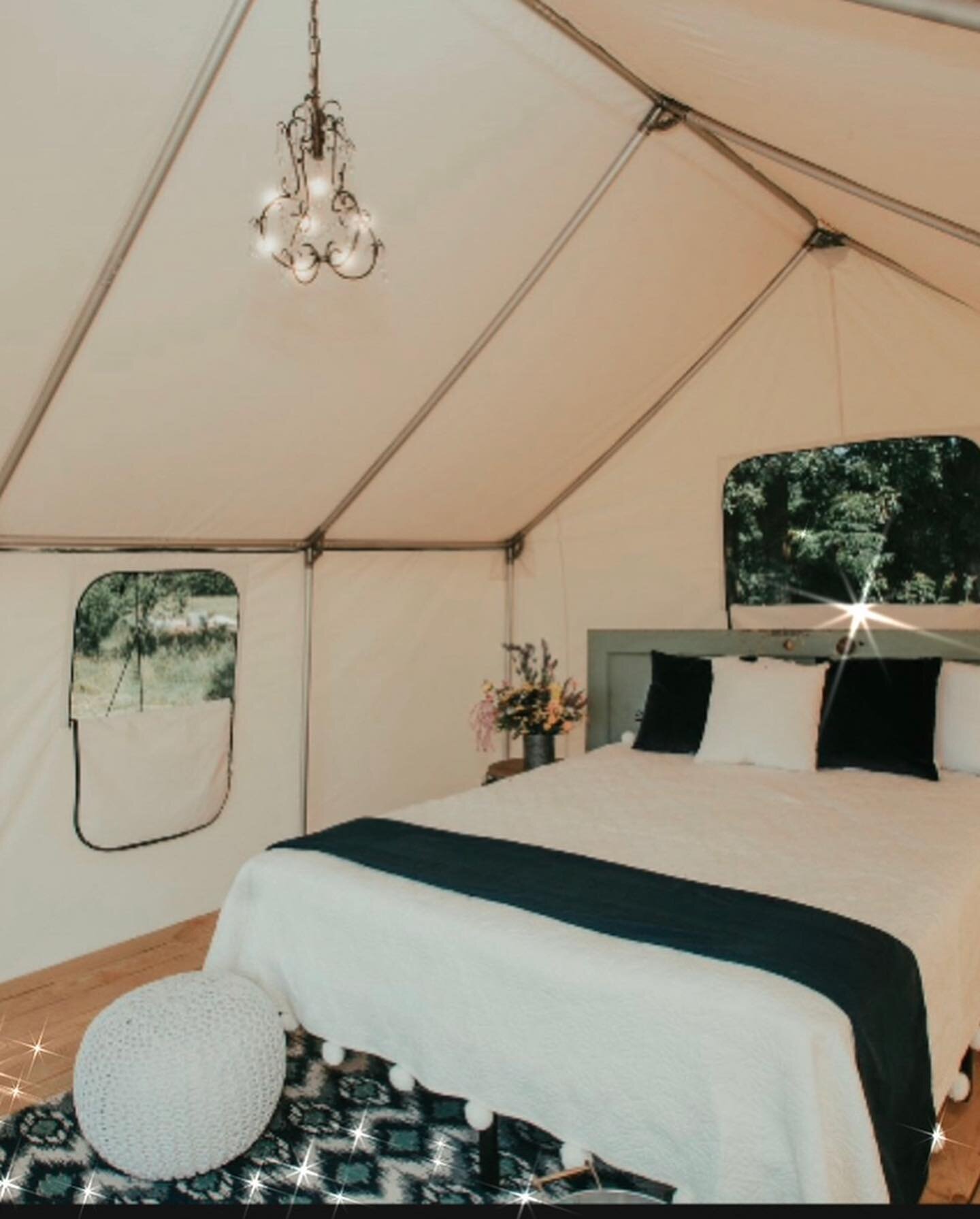 Ok y&rsquo;all! We had a Safari Tent cancellation for our Memorial Day Weekend package. Perfect for couples, families and friend groups.

Two nights with breakfasts, movies, dinner on Saturday night, s&rsquo;mores, movie night and games. 

We&rsquo;r