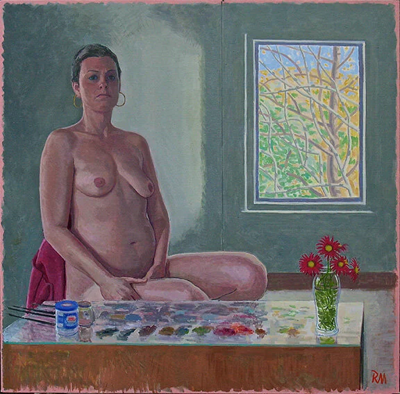 Anna with Red Flowers