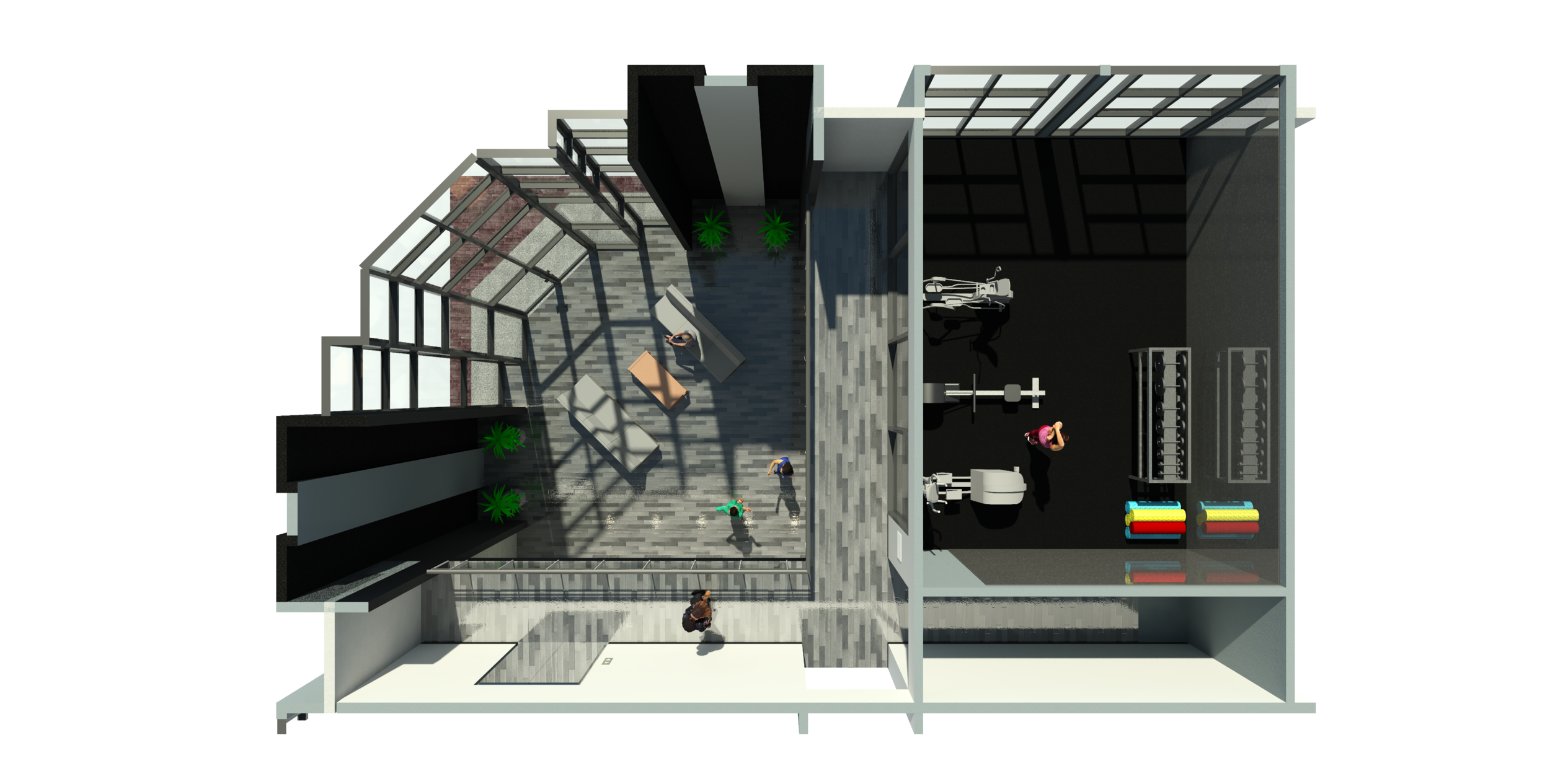 Render- Mixed Use Lobby and Gym - Plan