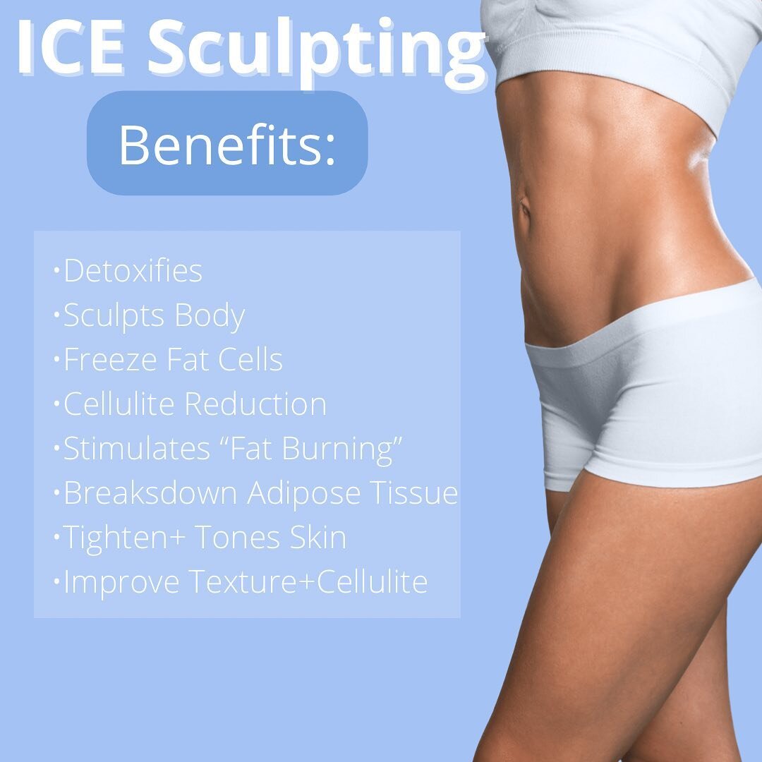 ICE Sculpting 🧊🧊

Ice therapy is a non invasive solution for &ldquo;lipo like results&rdquo; with multiple benefits 

When the body temperature rises and increases energy production, is going through a process called thermogenesis. That together pr