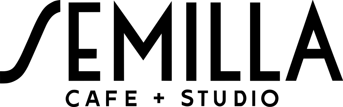 Logo for Semilla Cafe + Studio in black outline text.