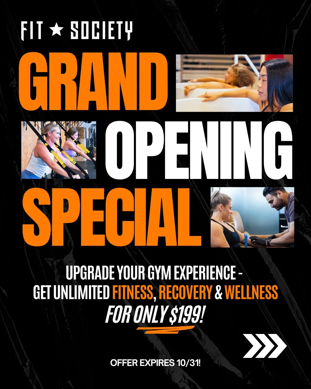 GET FULL FITNESS + RECOVERY + WELLNESS FOR ONLY $199 for you, AND $159 for a family-add on!* 🧬💪🧊Redeem via the 🔗 in our bio!
Our Grand Opening special offer includes:
💥Unlimited Classes
💥Unlimited Recovery Zone (cold plunge, sauna, red l