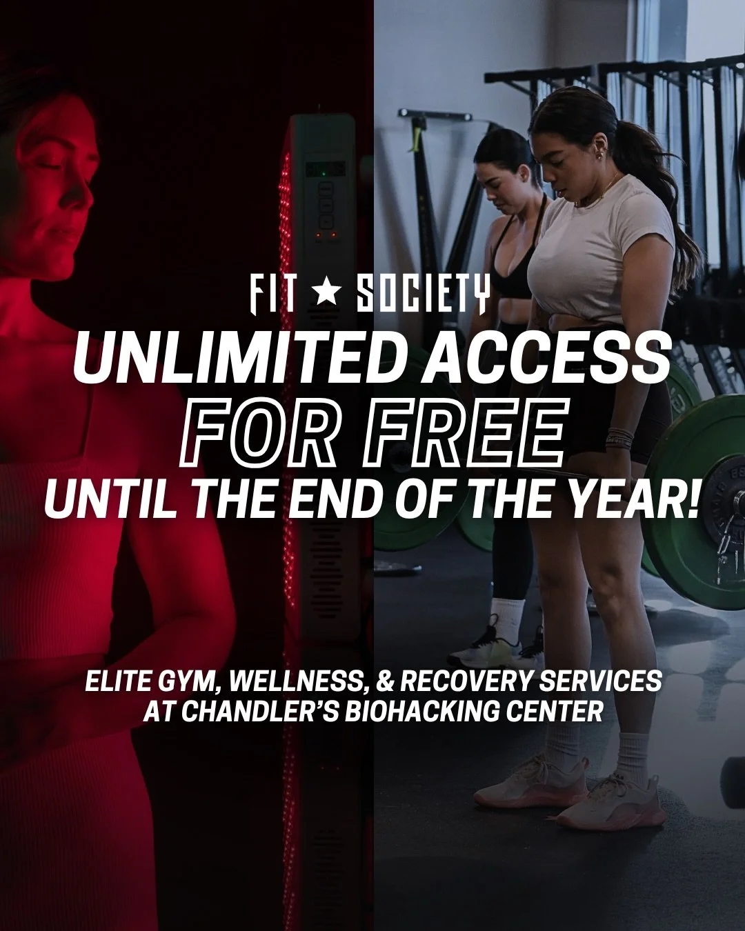 🎁 FREE GYM, RECOVERY, &amp; WELLNESS for the rest of the year at Fit Society - Chandler&rsquo;s Premier Biohacking Gym! 🤯👇

🎉This year marks Fit Society&rsquo;s 14th anniversary, and we&rsquo;d like to extend a thank you to our local community, w