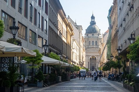 The stairs ascend to the Basilica's viewing tower