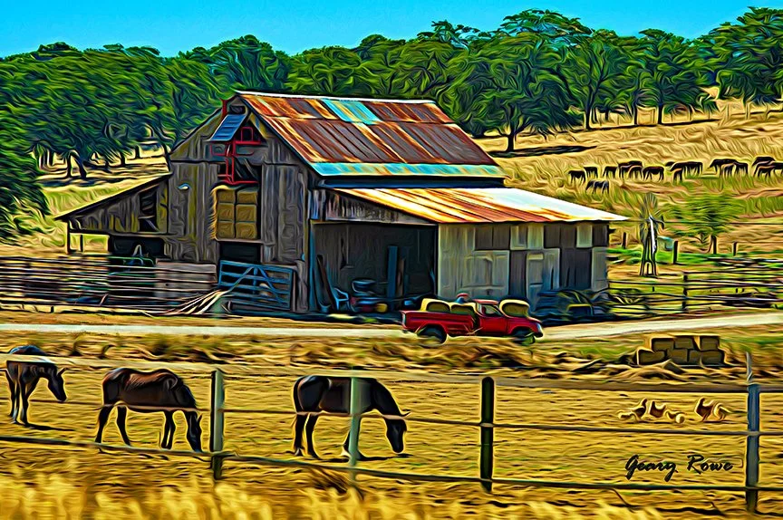 Barn at Knights Ferry Painted Image